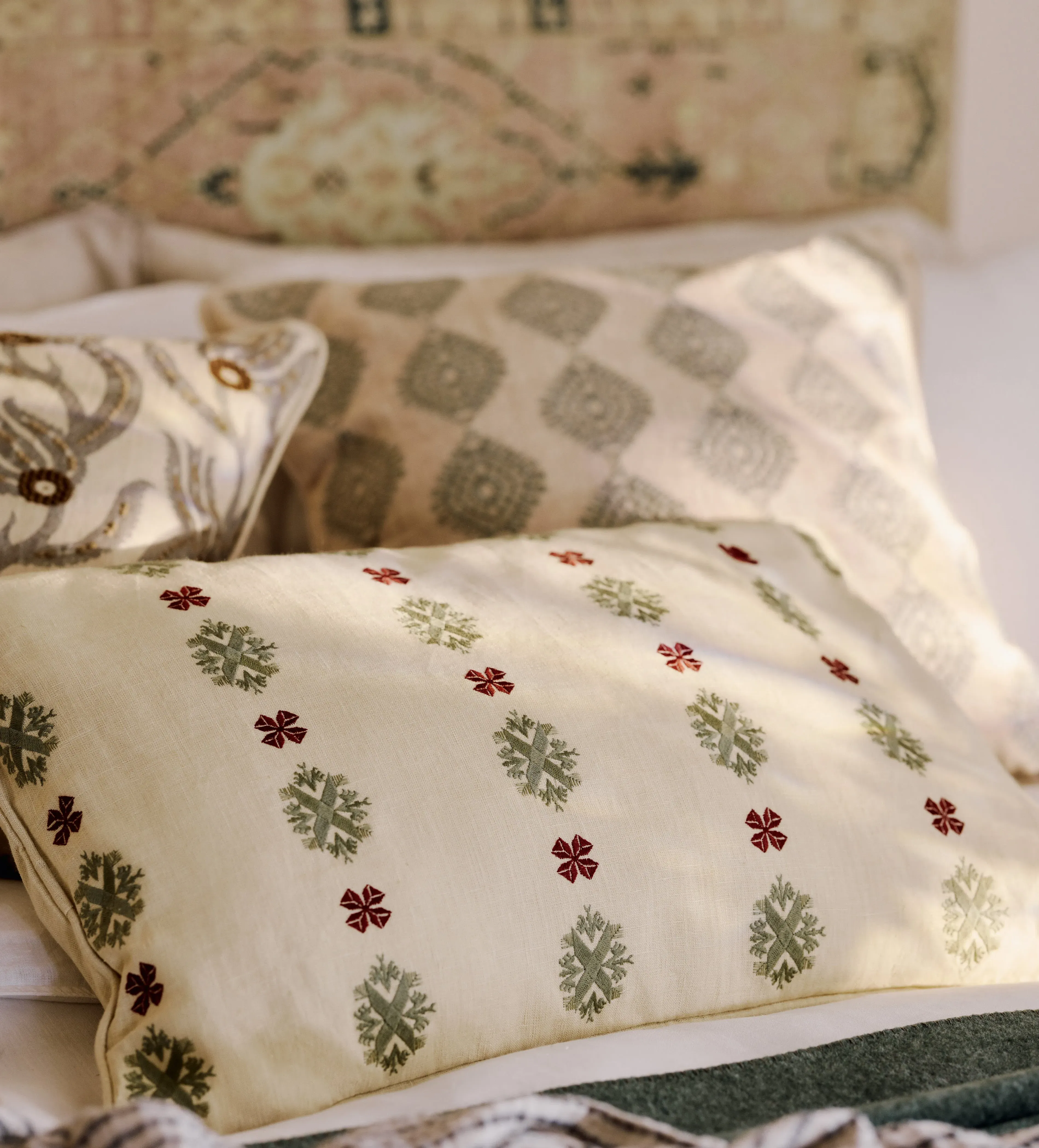 Carthew Cushion Cover - Pale Celadon, Linen product