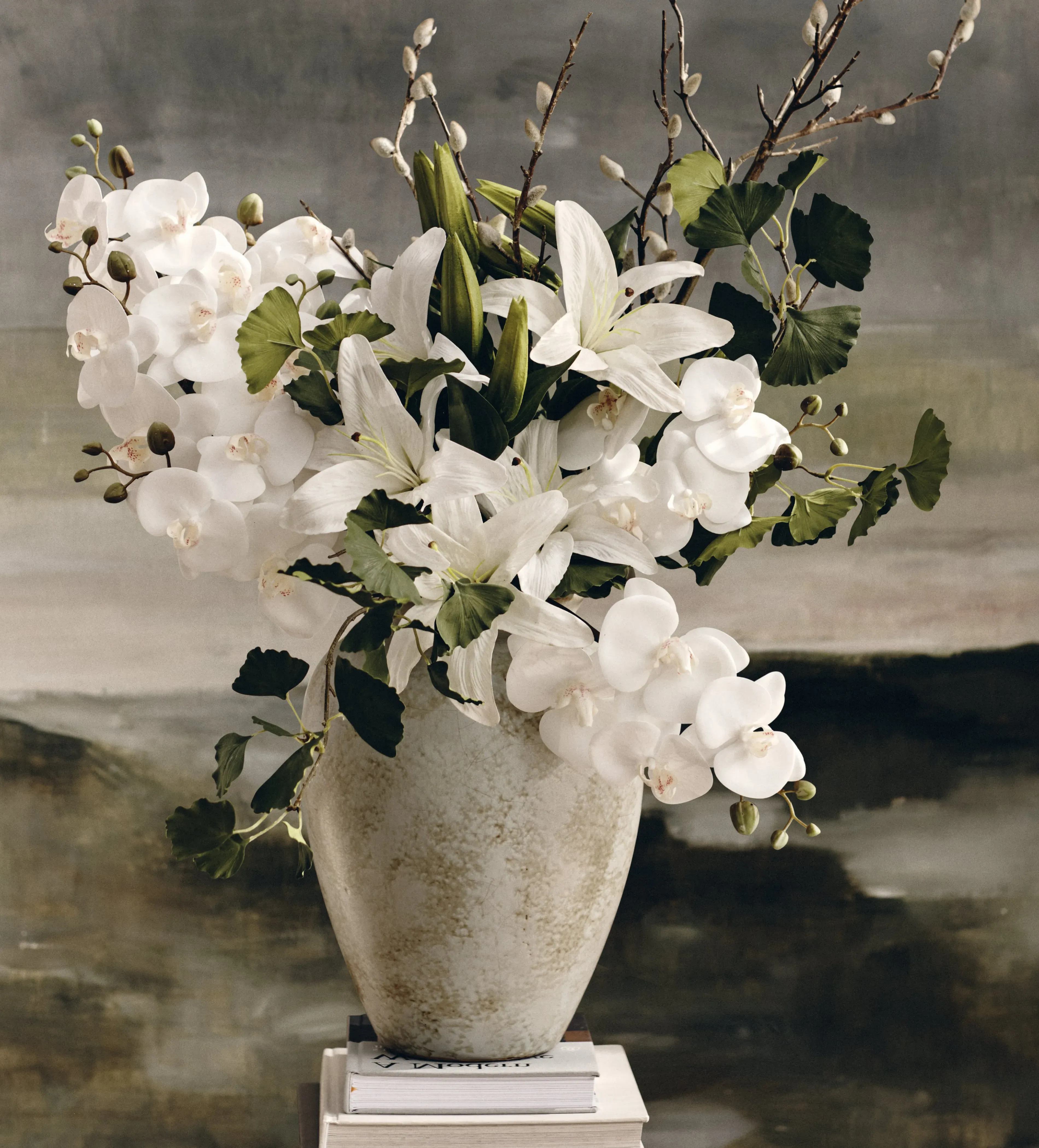 Casablanca Lily Faux Flower Stem - White product