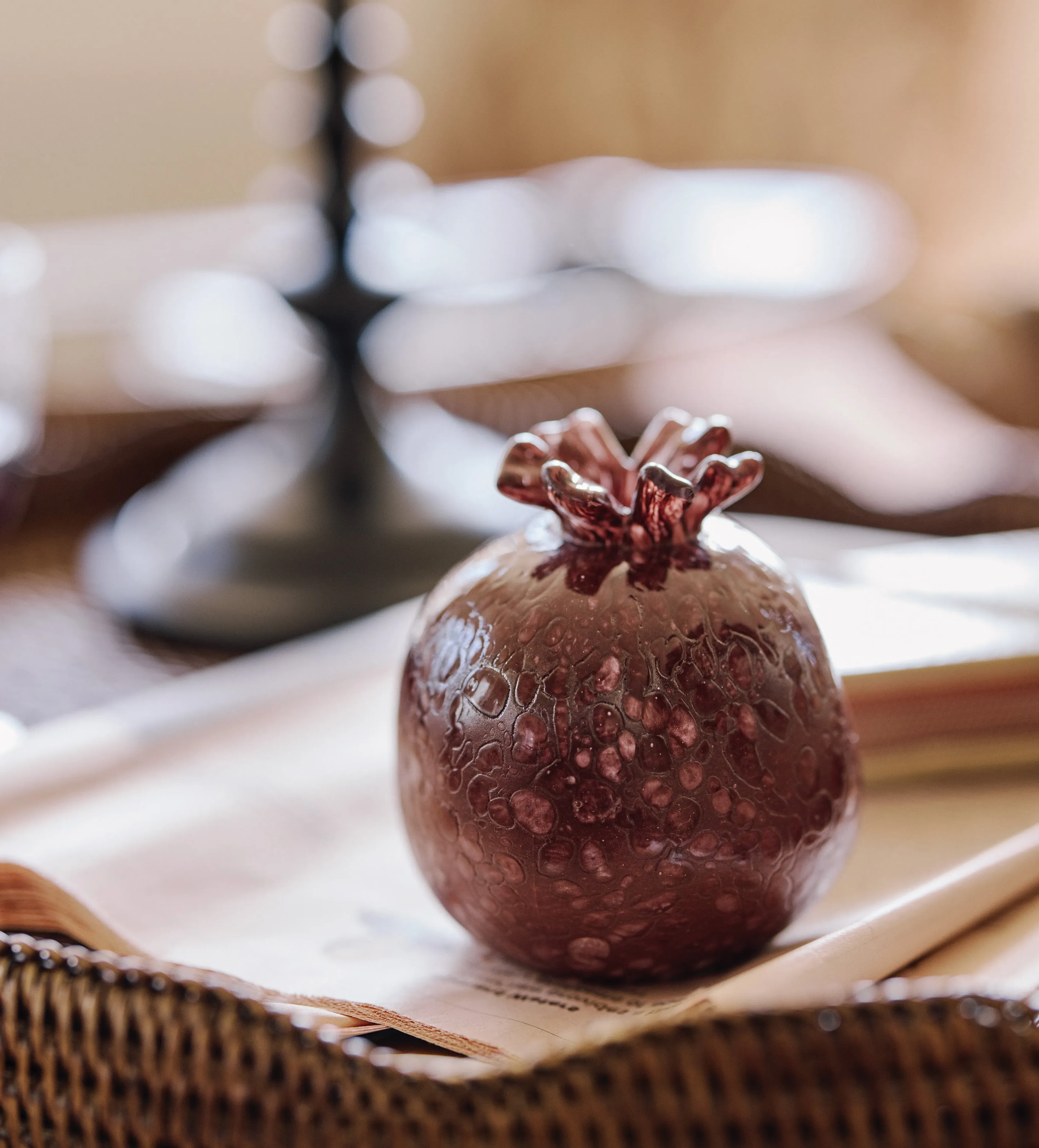 Castellanata Glass Pomegranate Ornament - Red product