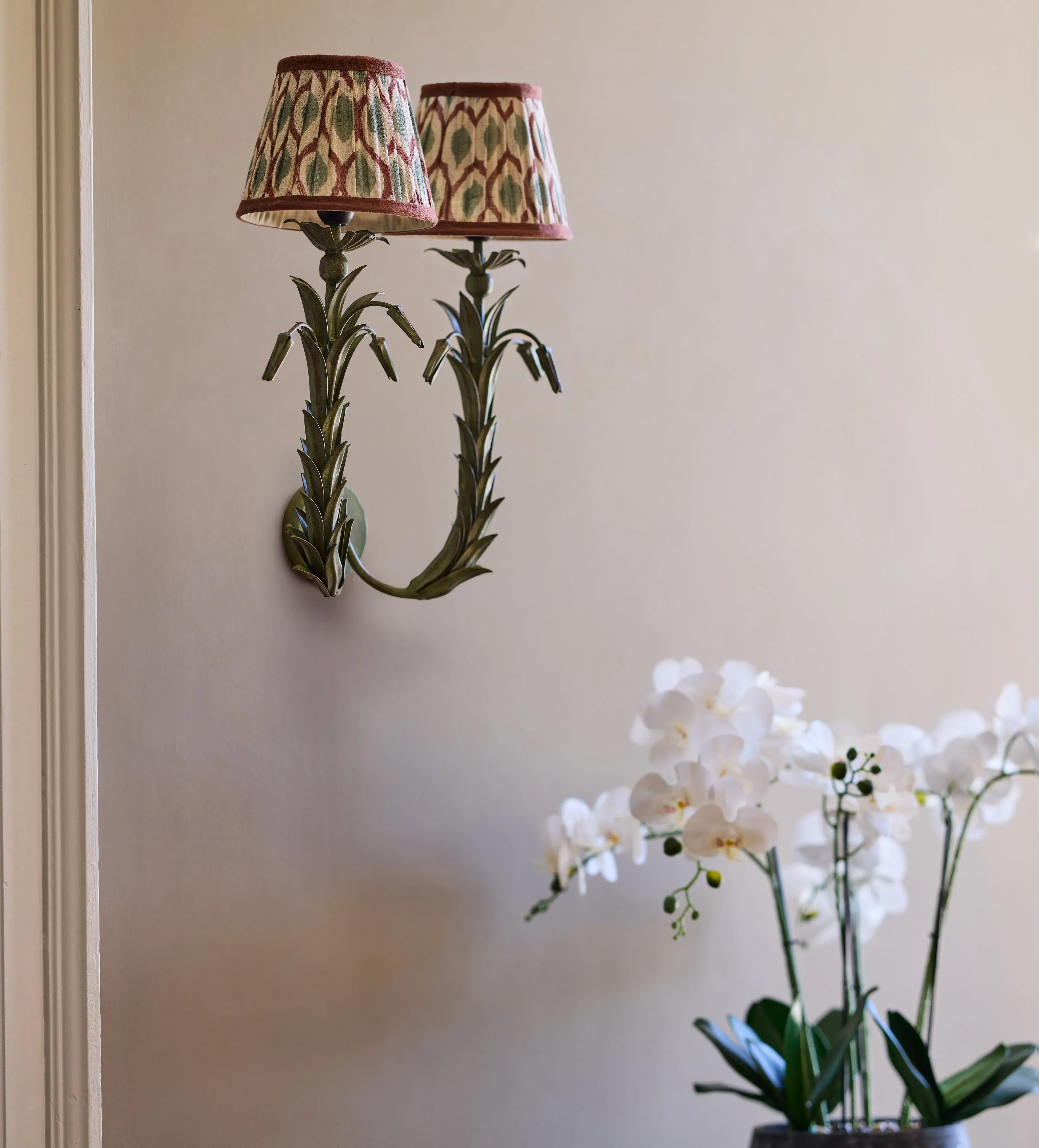 Chadhana 17cm Lampshade - Warm Red, Linen Voile by OKA