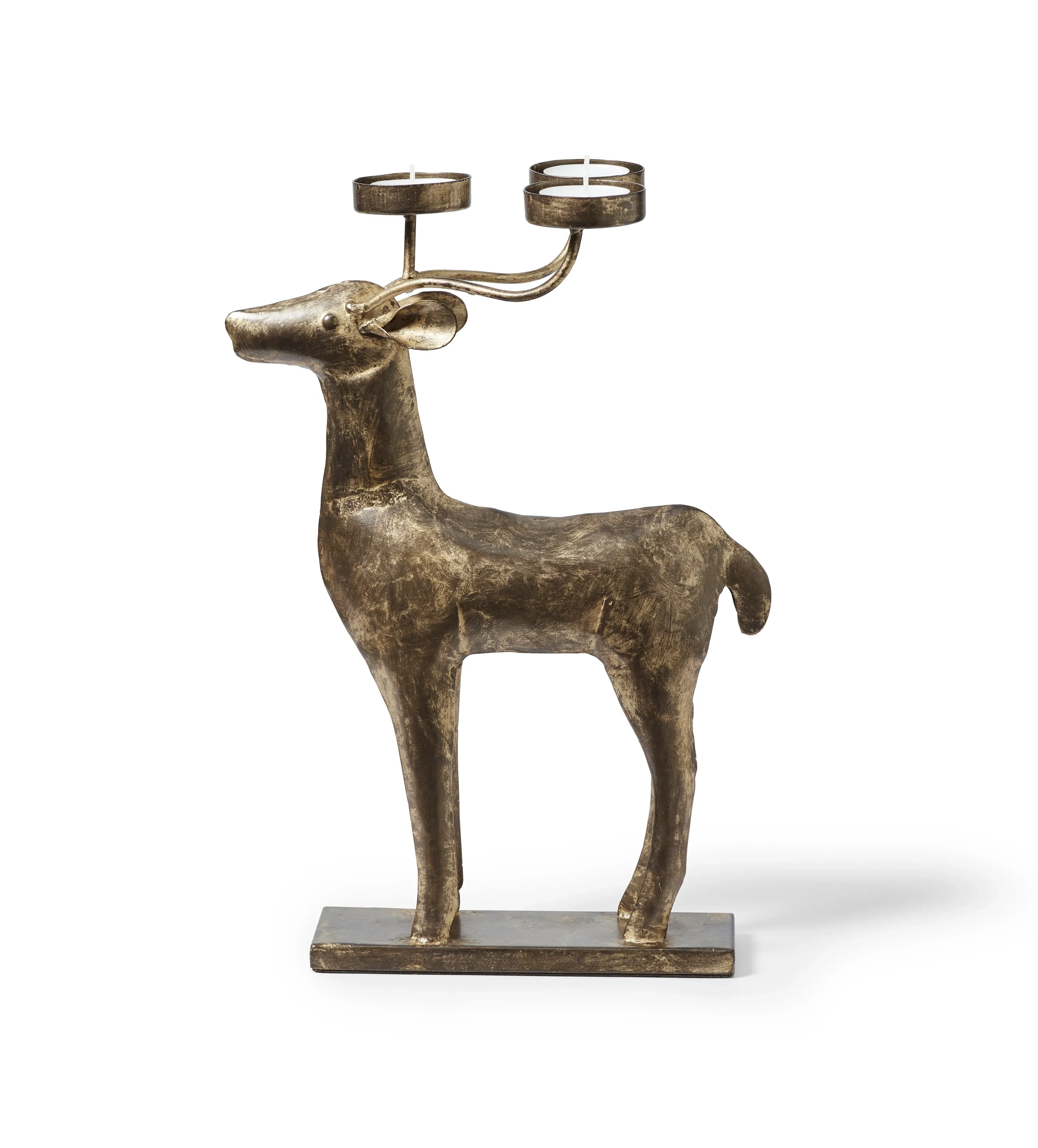 Charborough Stag Tealight Holder - Rubbed Bronze by OKA