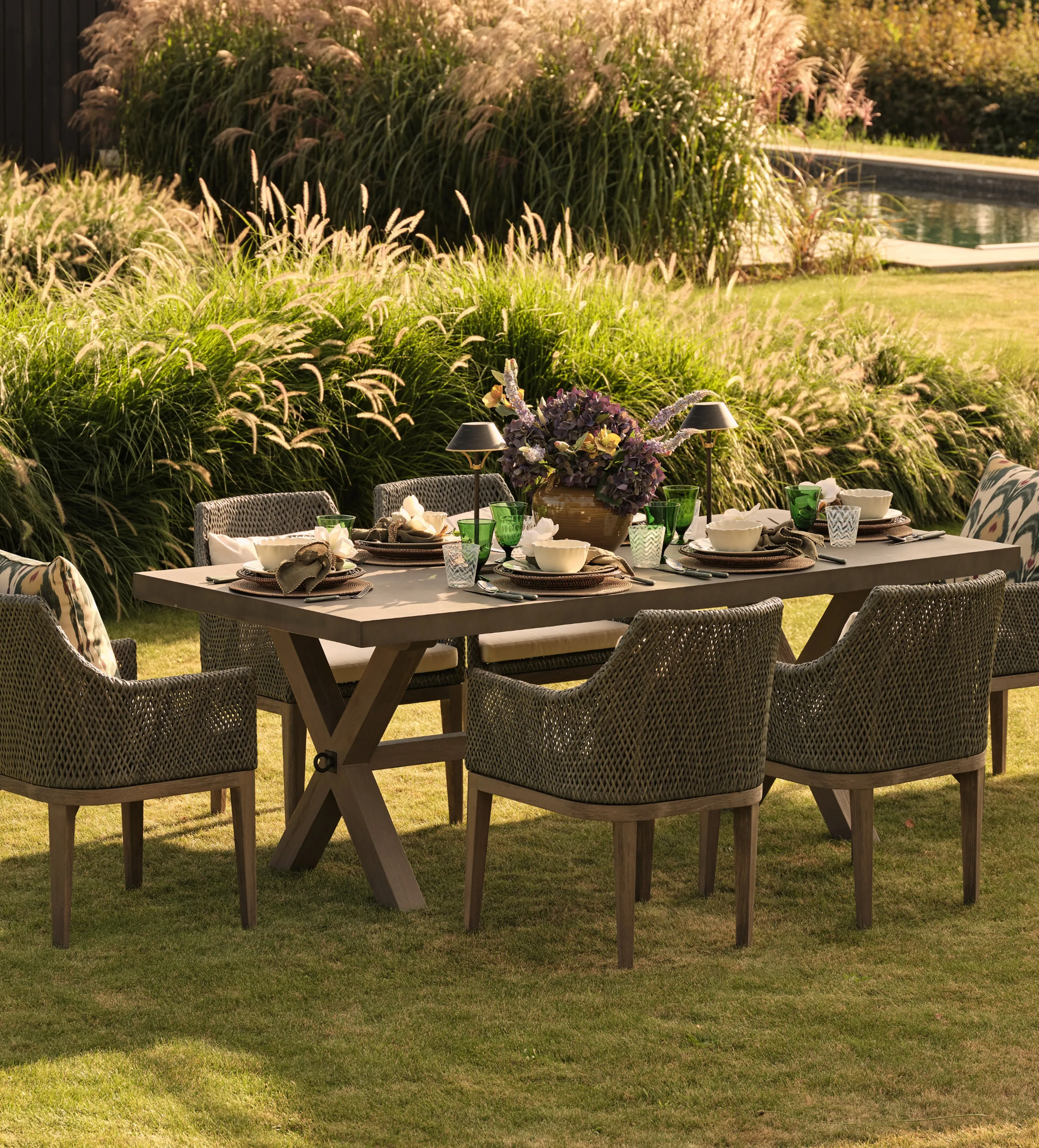 Charing Indoor/Outdoor Dining Table - Ash Grey, Concrete product