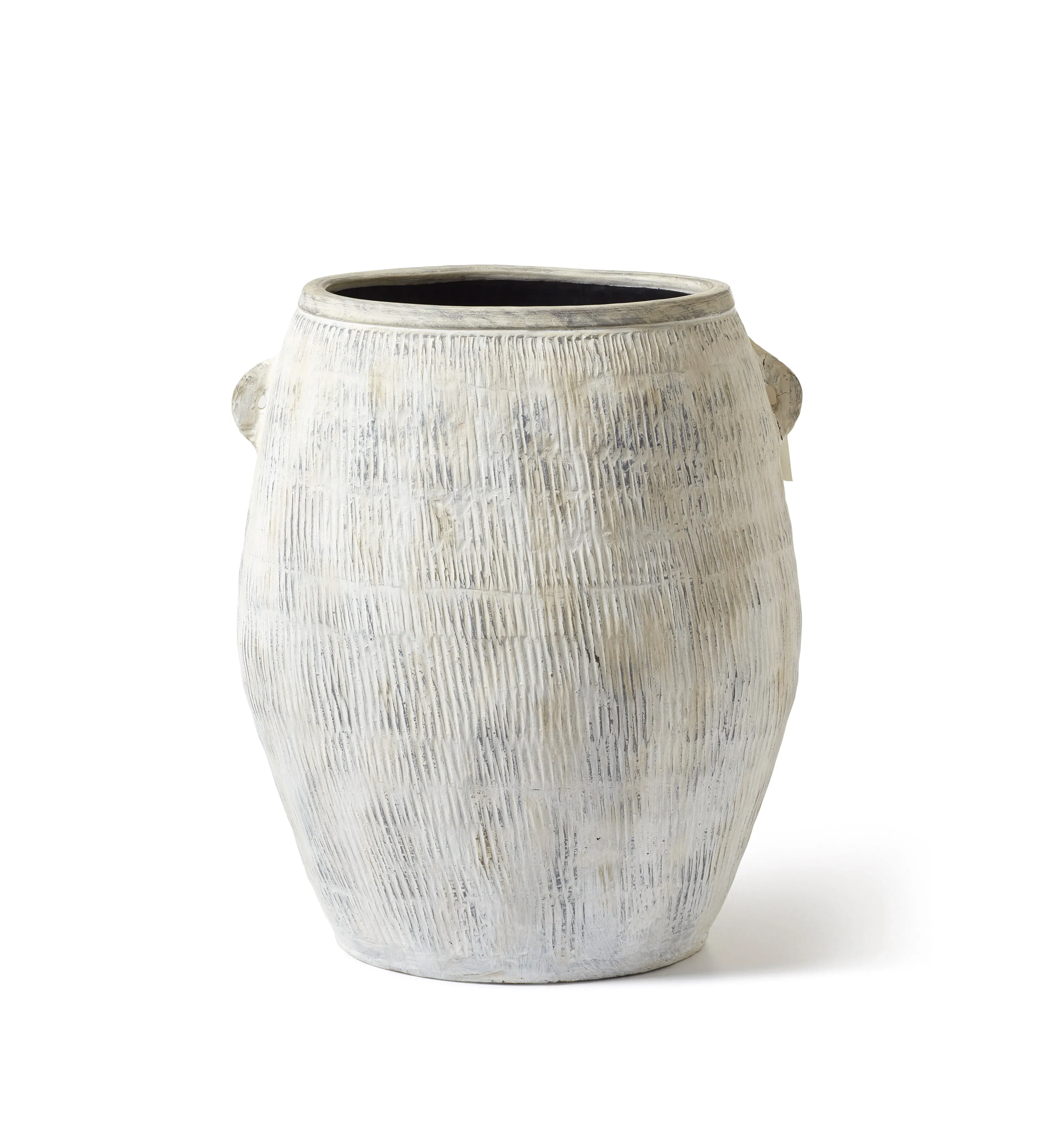 Chasca Tall Planter with Handles - Brushed White alternate view