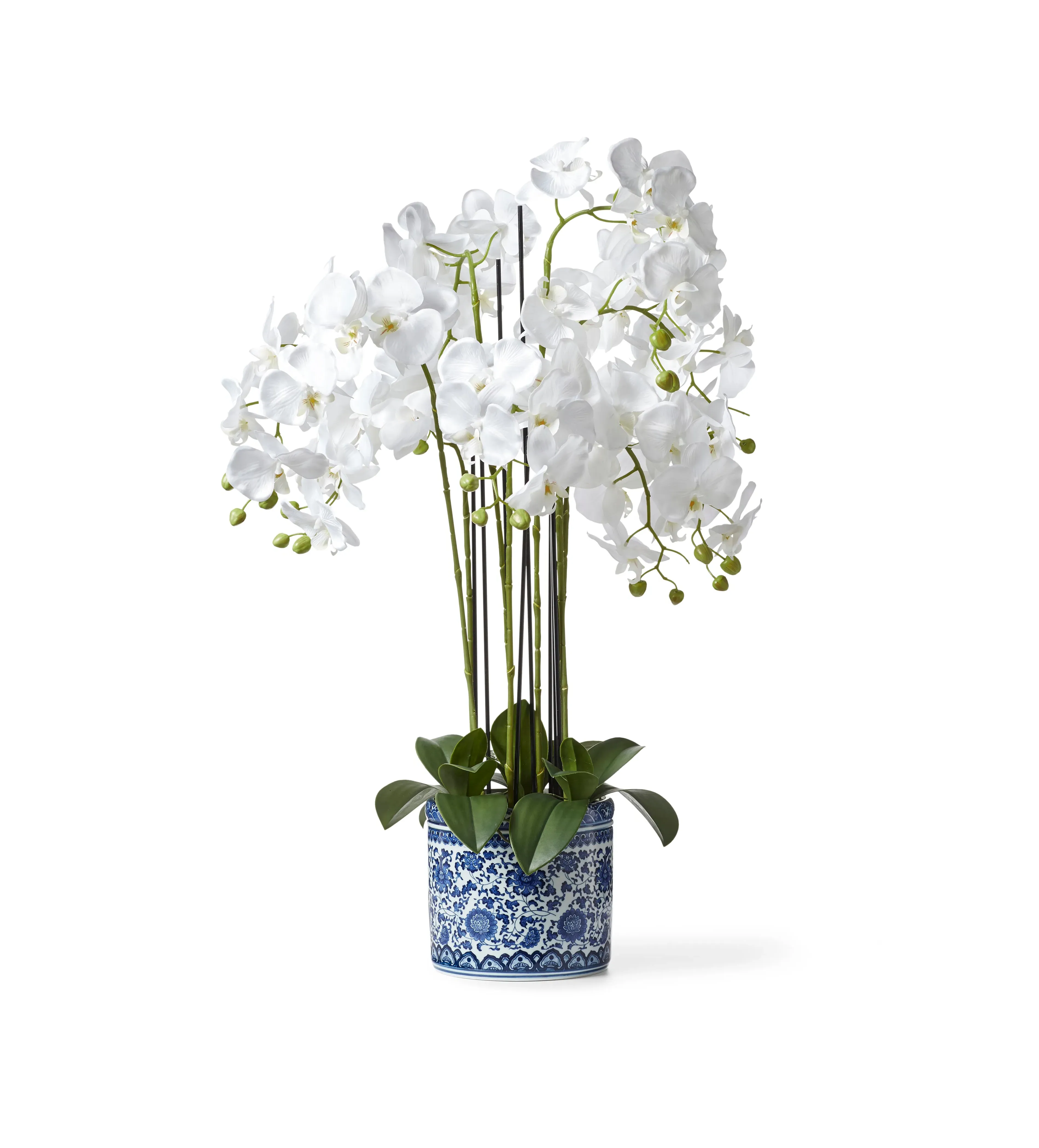 Chinoiserie Faux Planted Orchid Medium - Blue, Ceramic by OKA, image 2