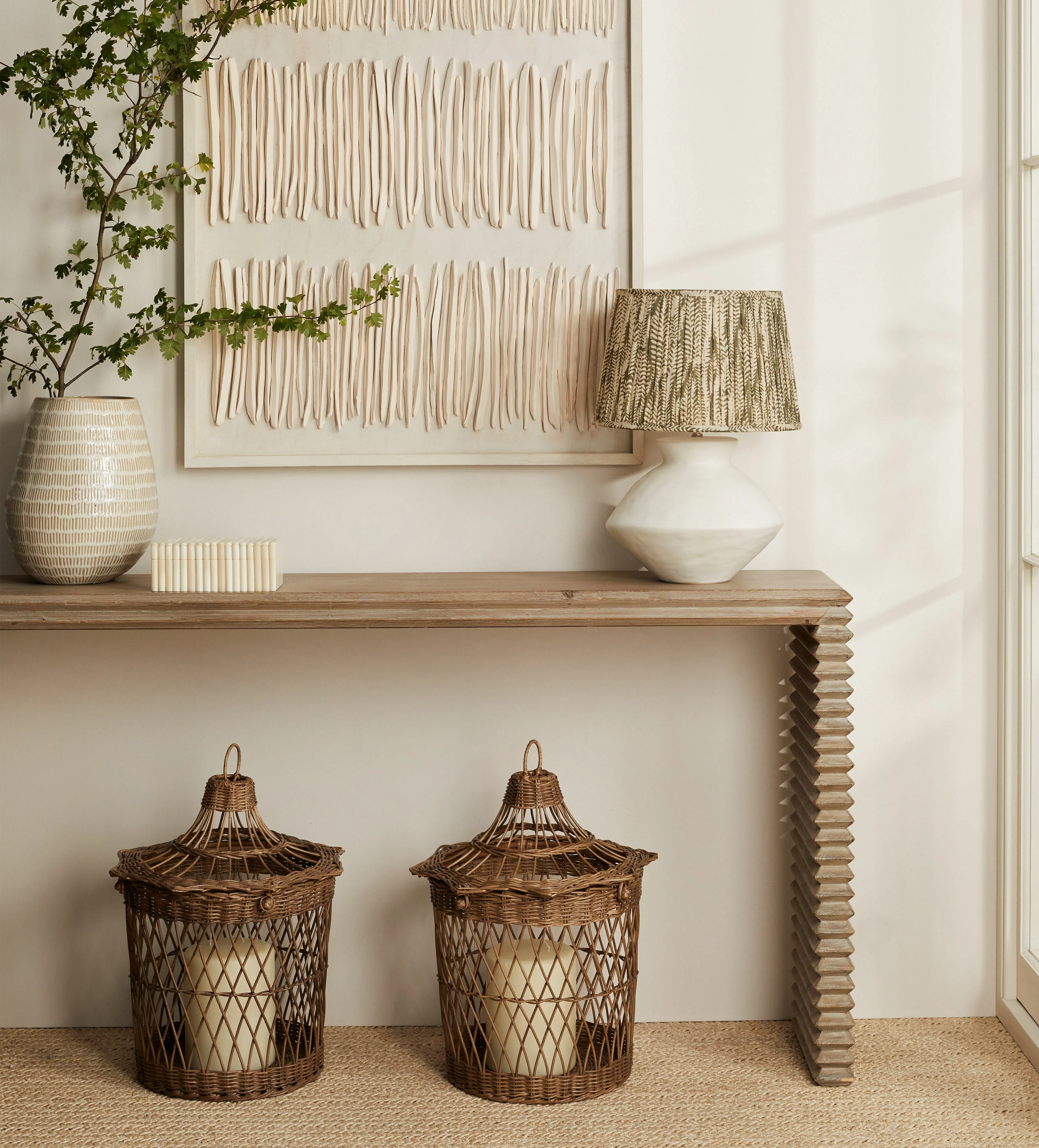 Console Table with Accordion Legs - Grey Wash product