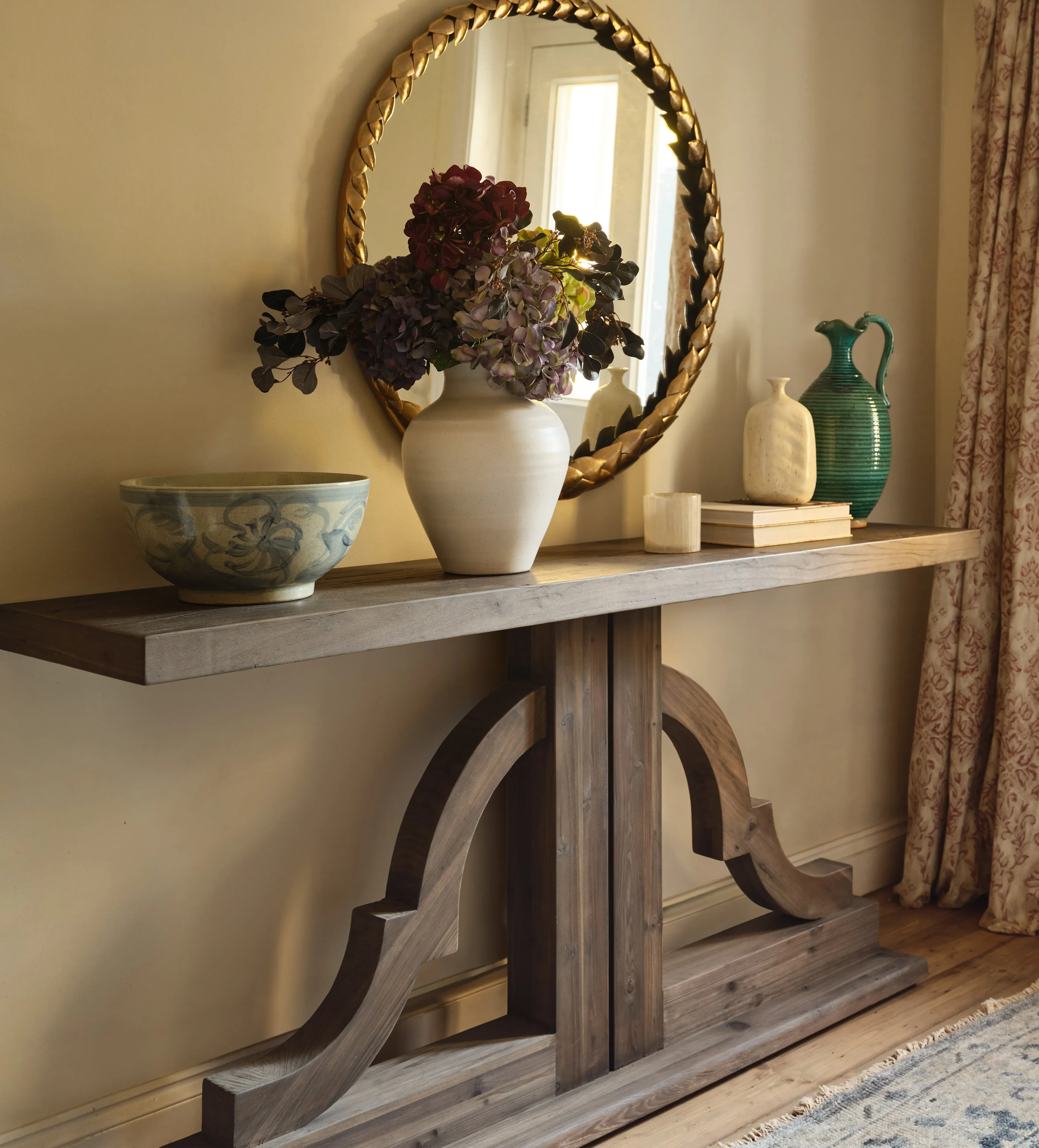 Console Table with Sculptural Design - Recycled Elm product