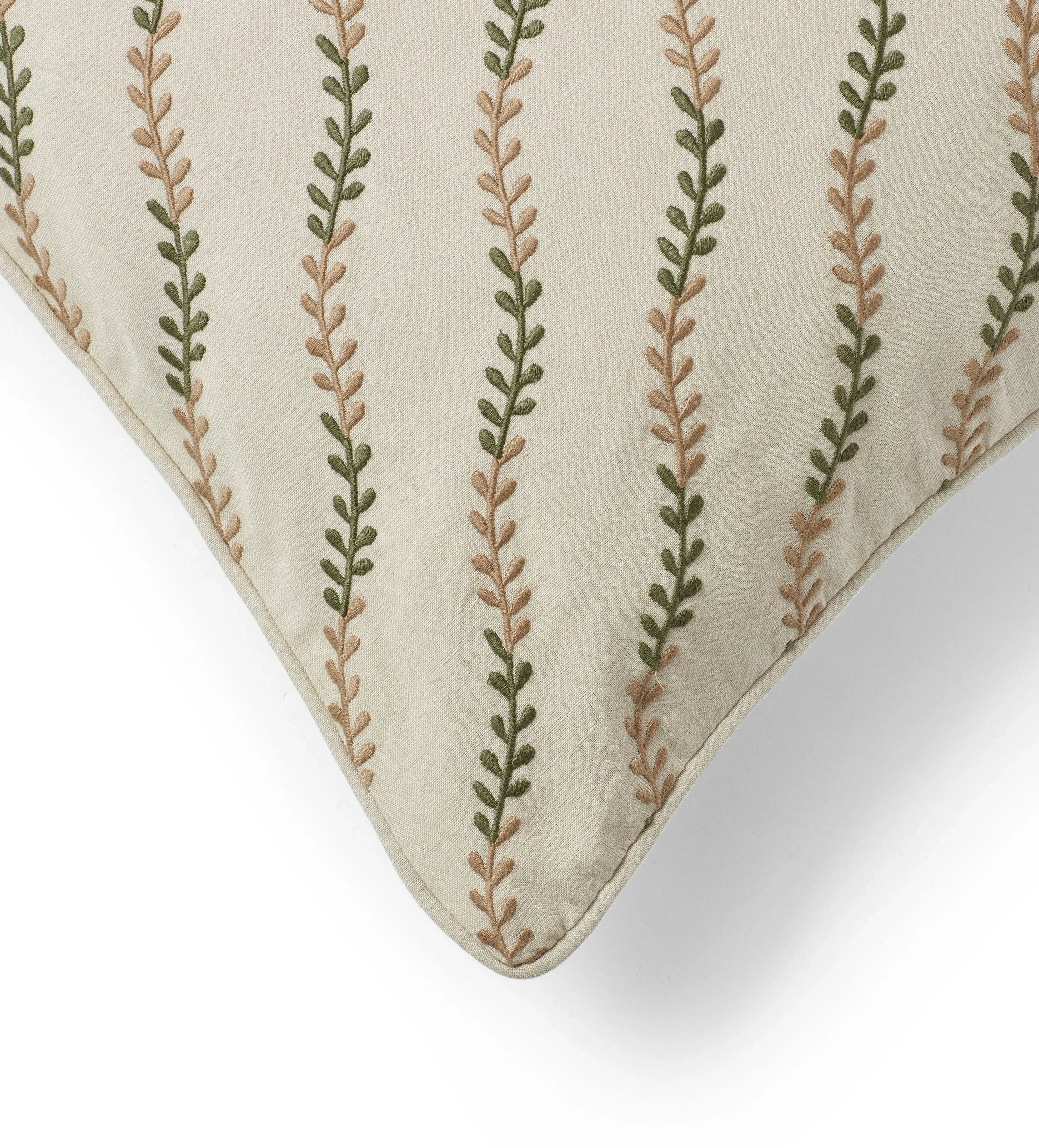 Delen Leaf Cushion Cover - Eau de Nil/Bronze, Cotton Linen product