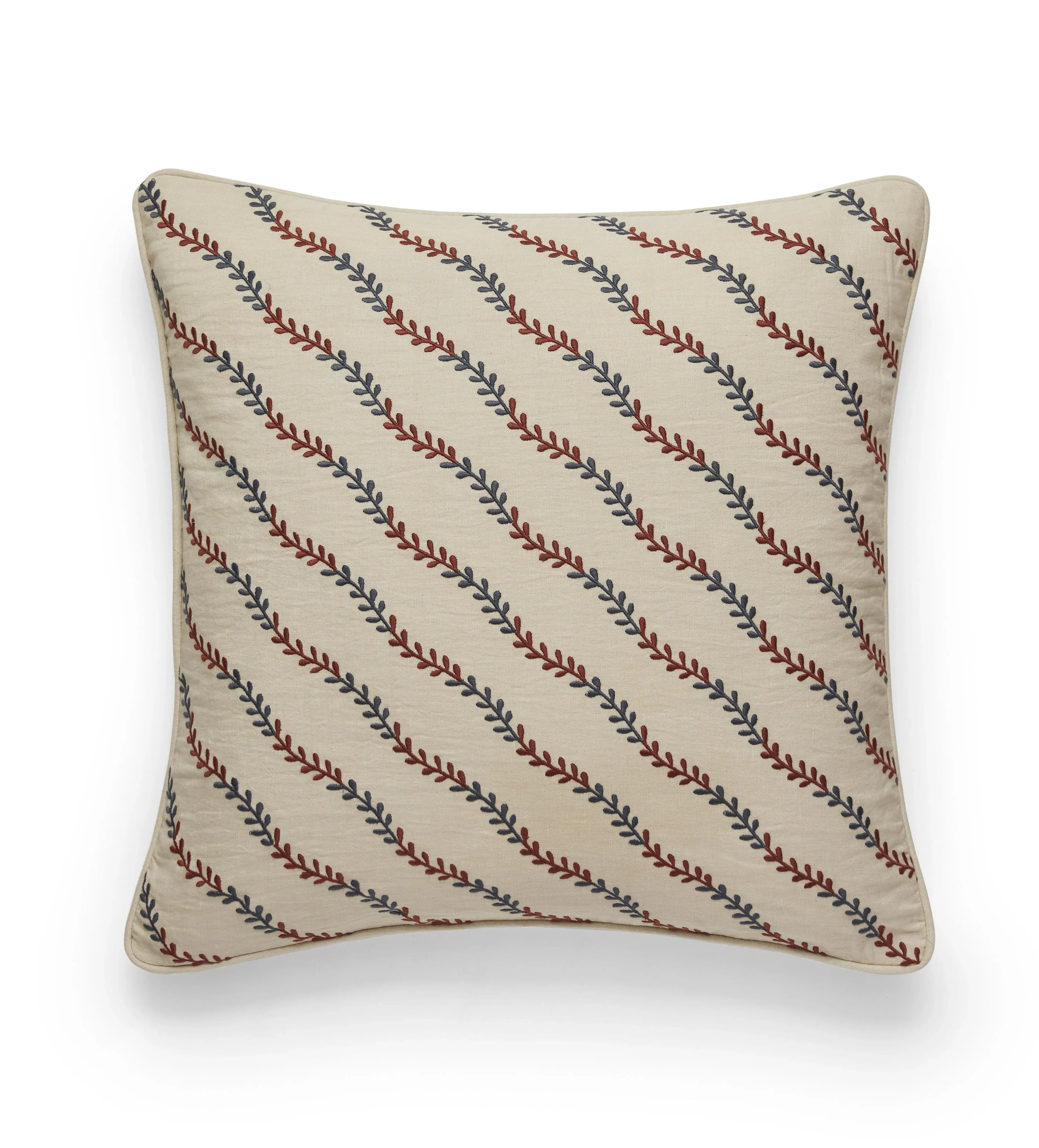 Delen Leaf Cushion Cover - Red/Air Force Blue, Cotton Linen alternate view