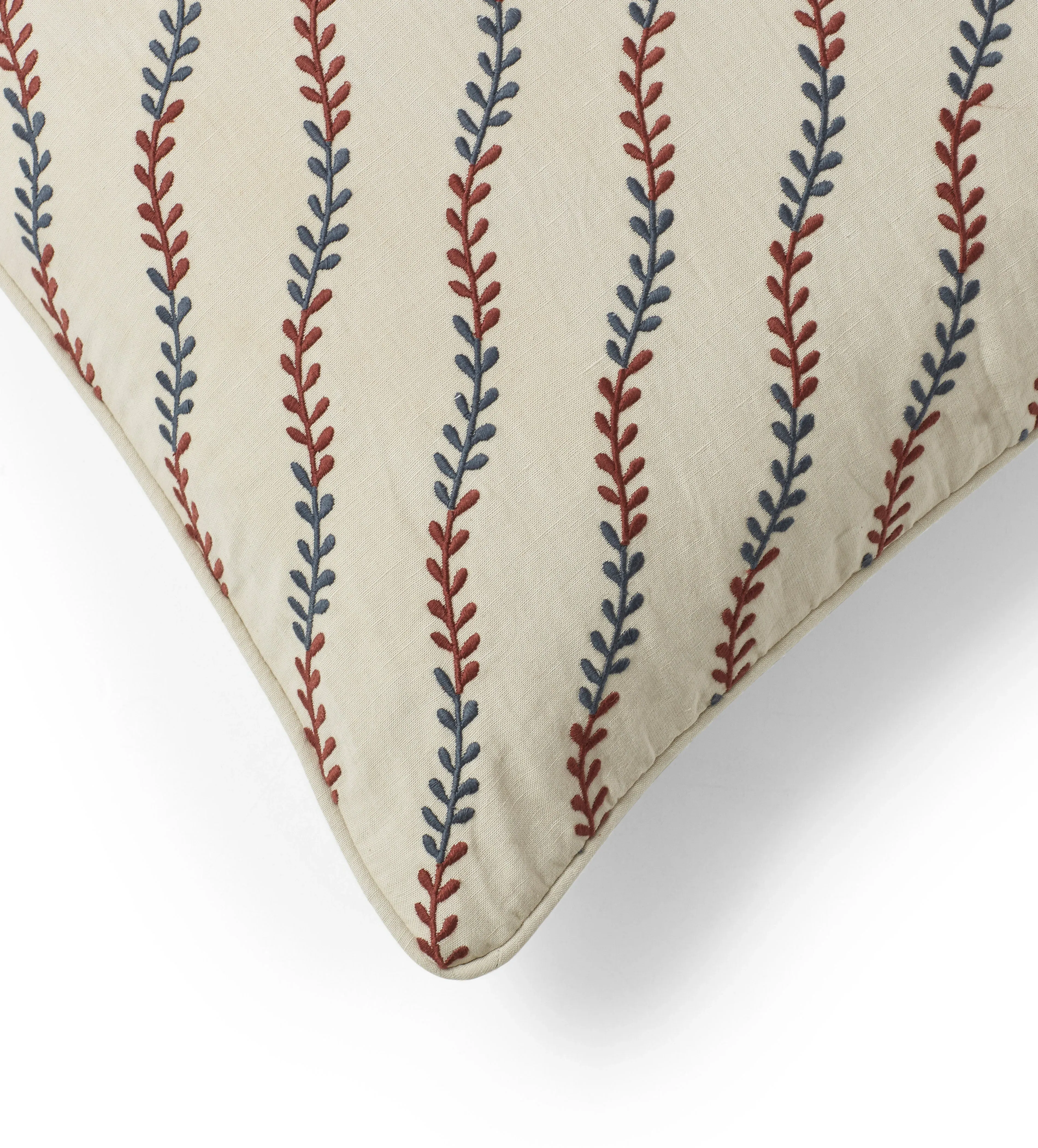Delen Leaf Cushion Cover - Red/Air Force Blue, Cotton Linen product