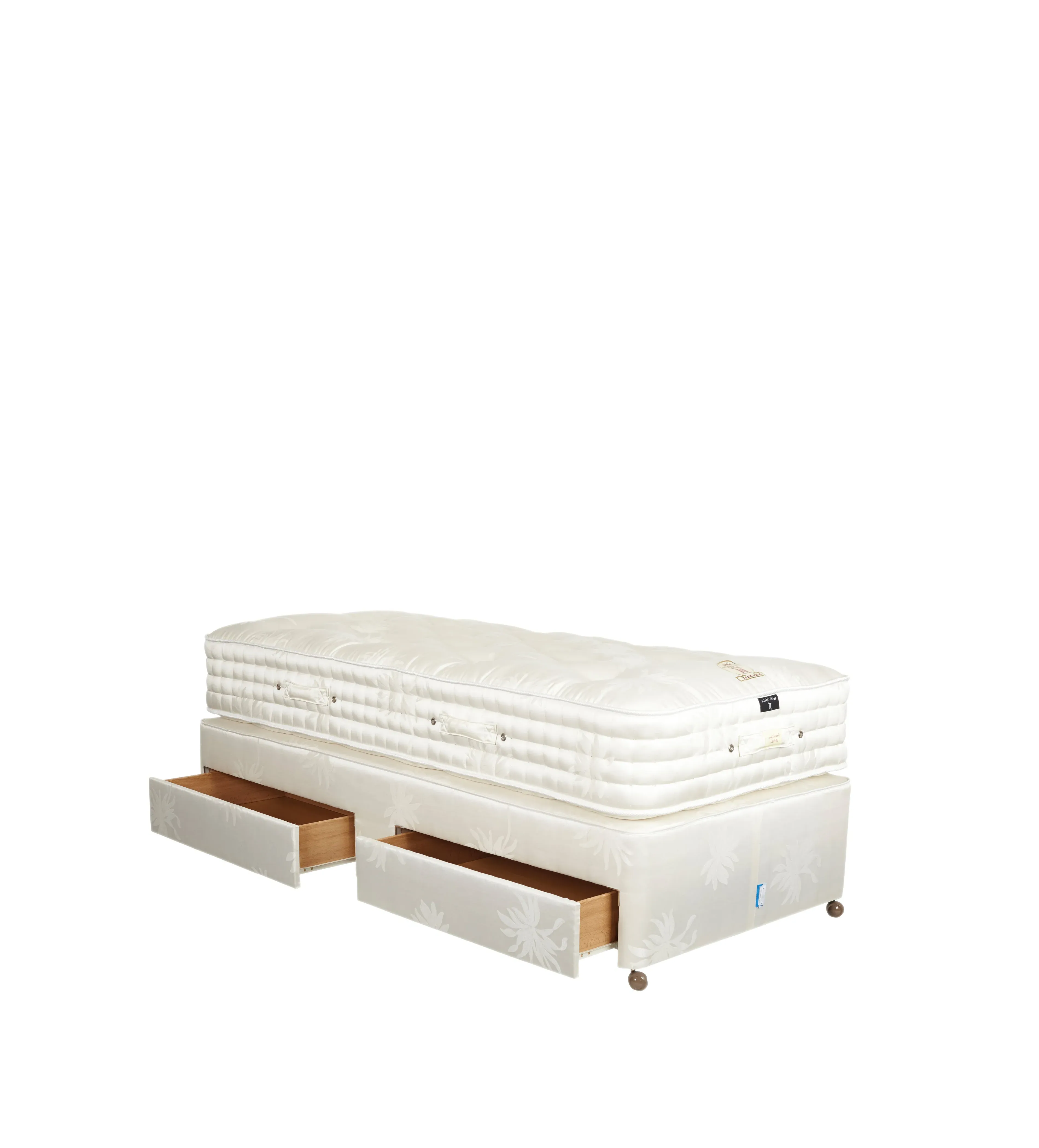 Deluxe Single Divan Bed Base with Drawers - White product