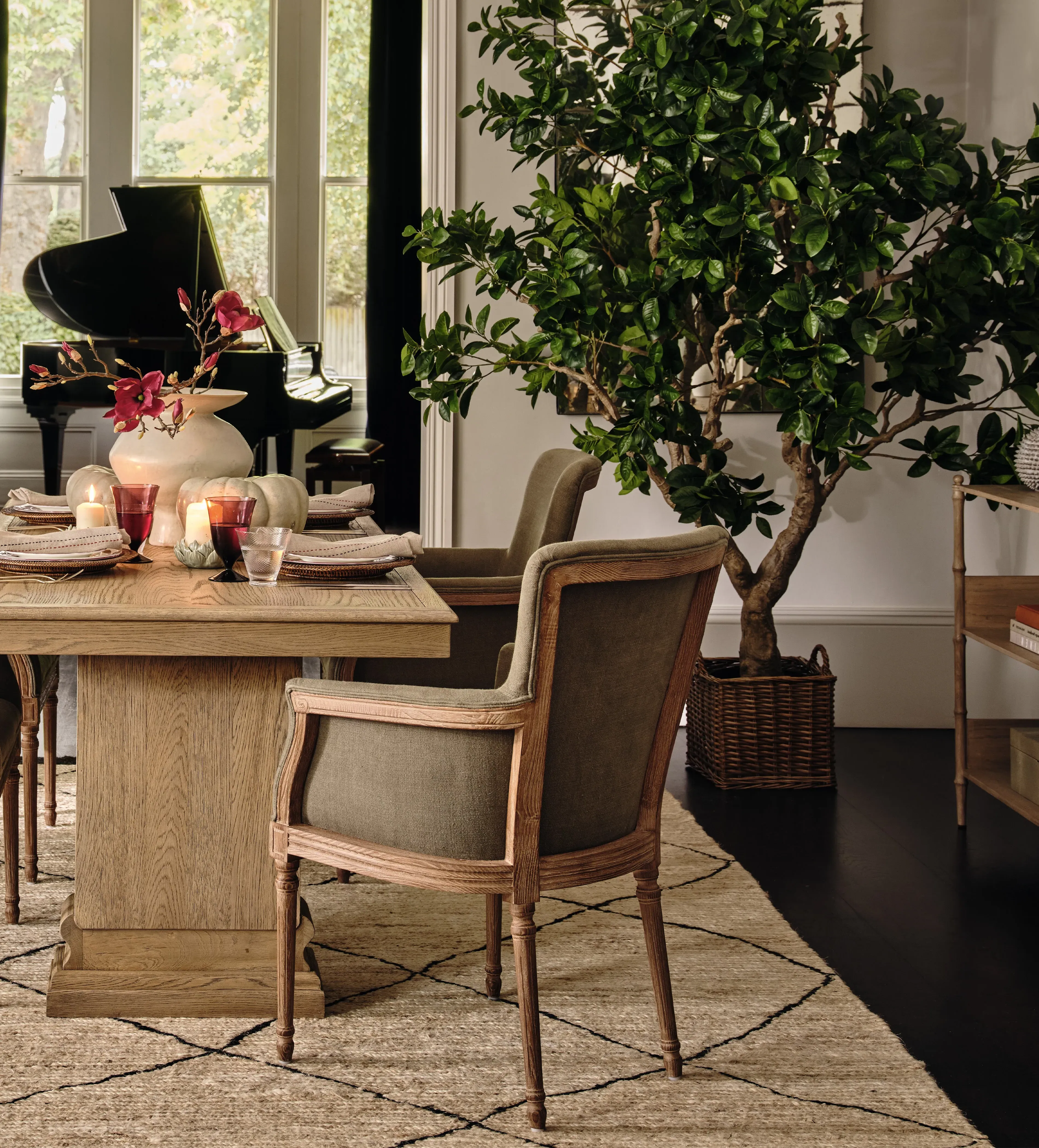 Claverton Dining Chair with Arms - Sage, Linen product