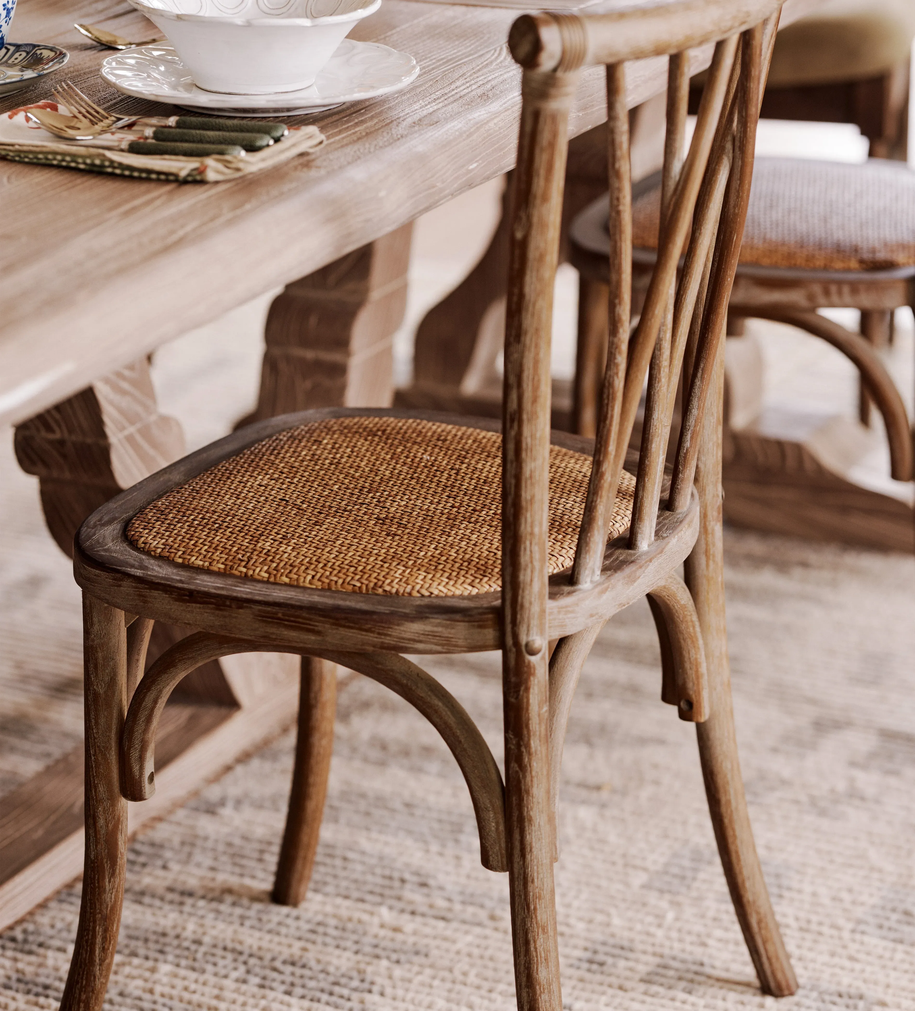Dining Chair with Diamond Back - Dark Brown, Wood product