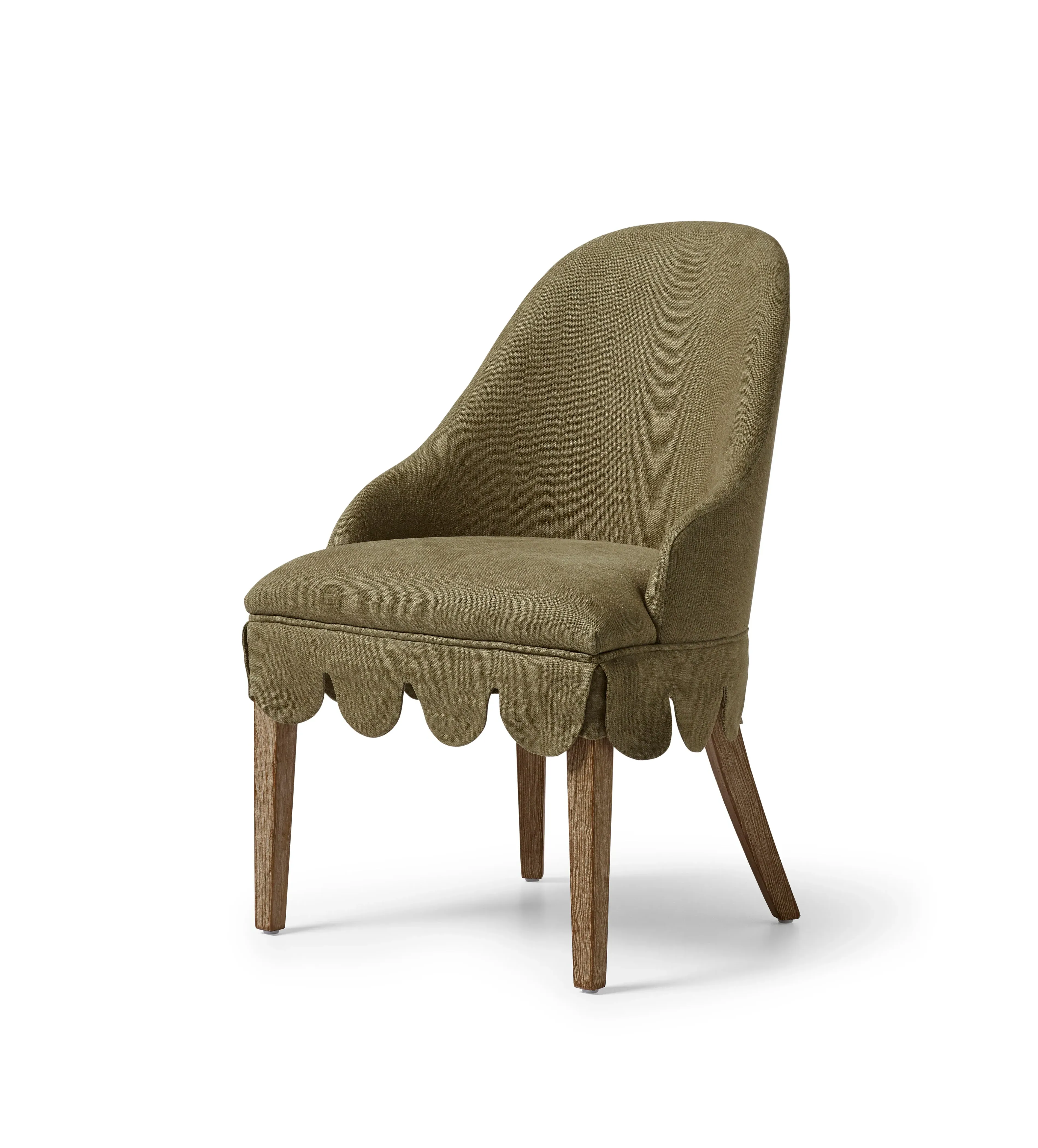 Dining Chair with High Back - Dark Lichen, Linen by OKA, alternate view