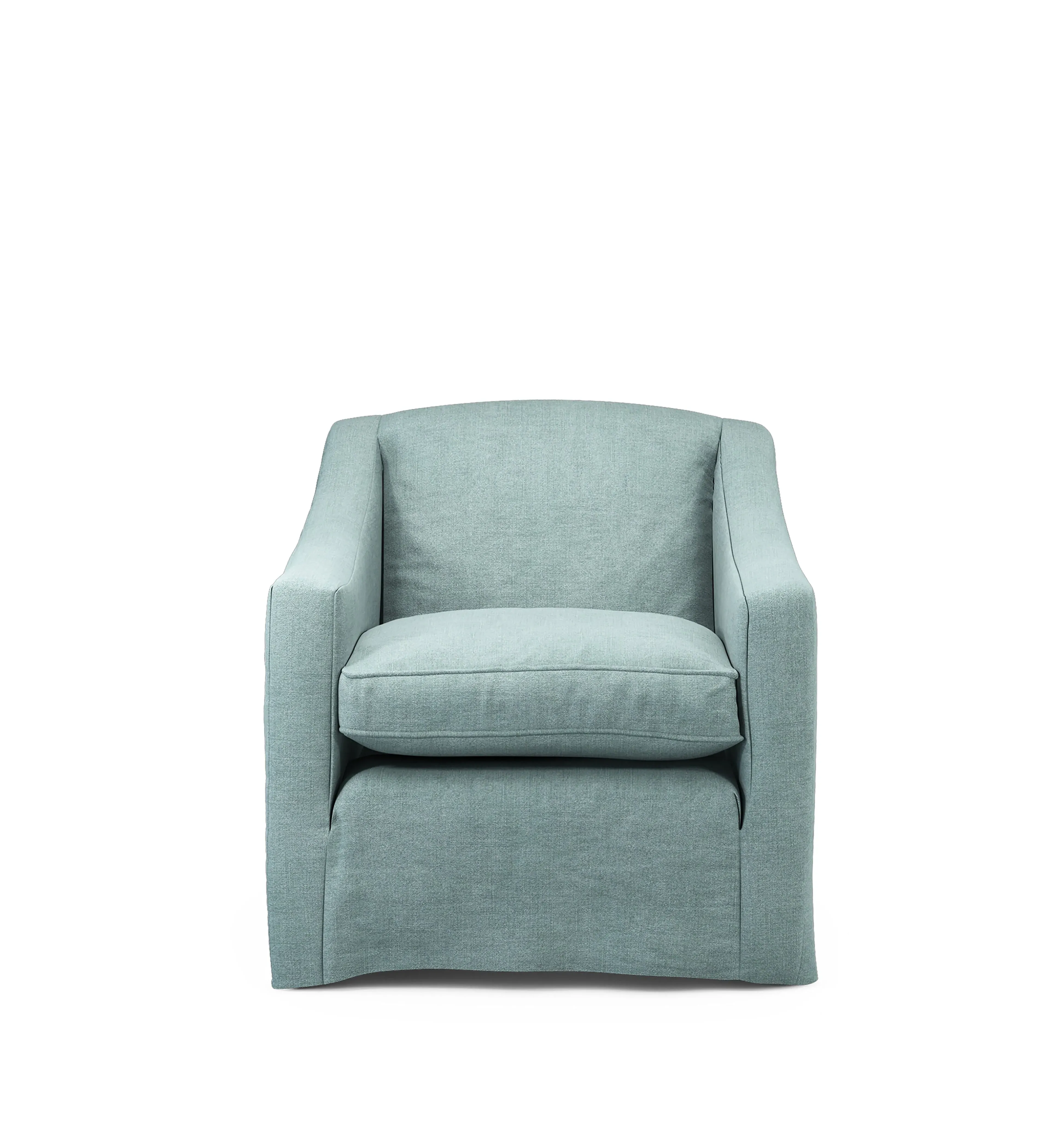 Egerton Armchair Loose Cover - Aqua, Stonewash Linen by OKA
