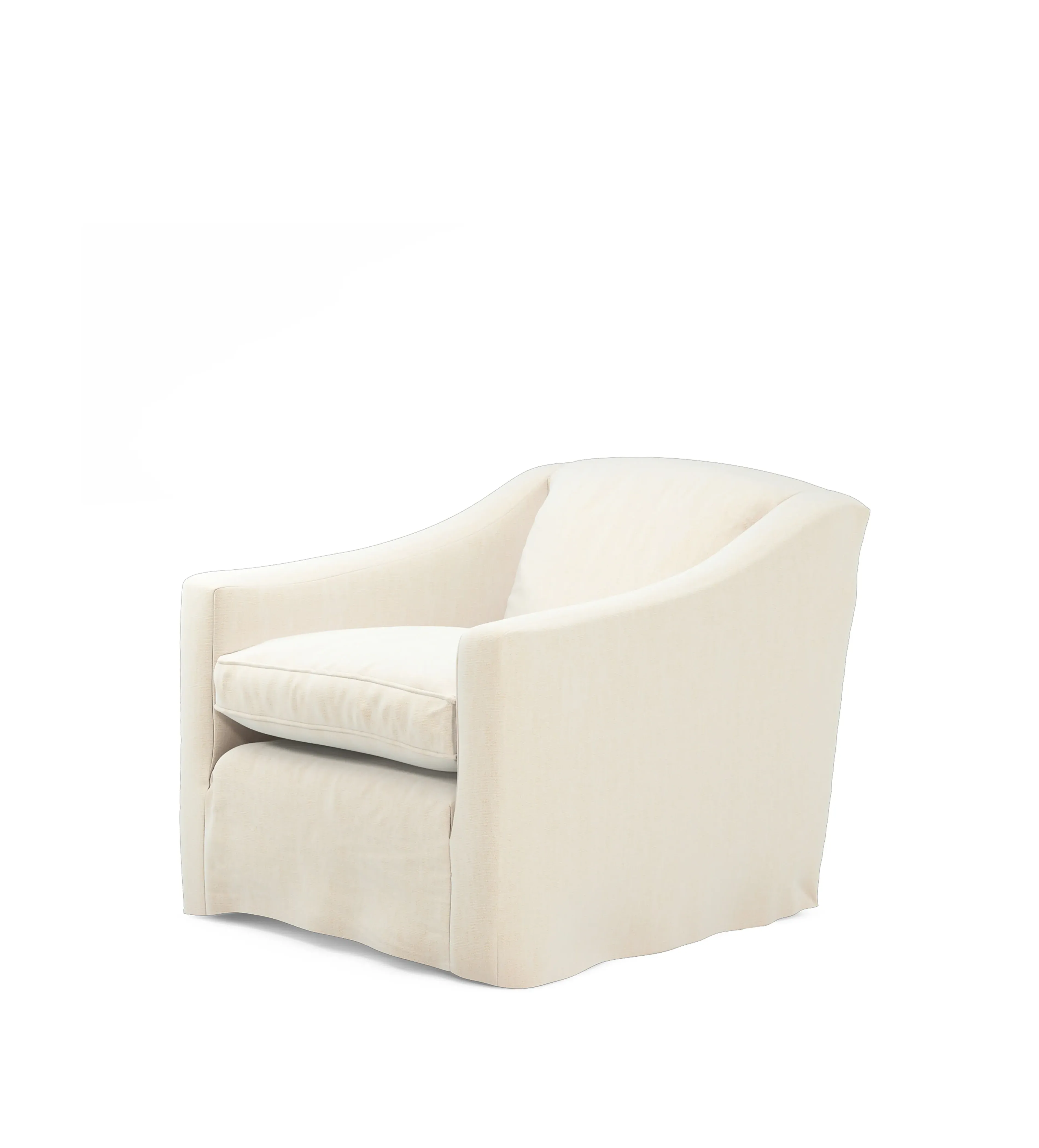 Egerton Stonewash Linen Loose Cover for Armchair - Dyed Oyster by OKA, image 2