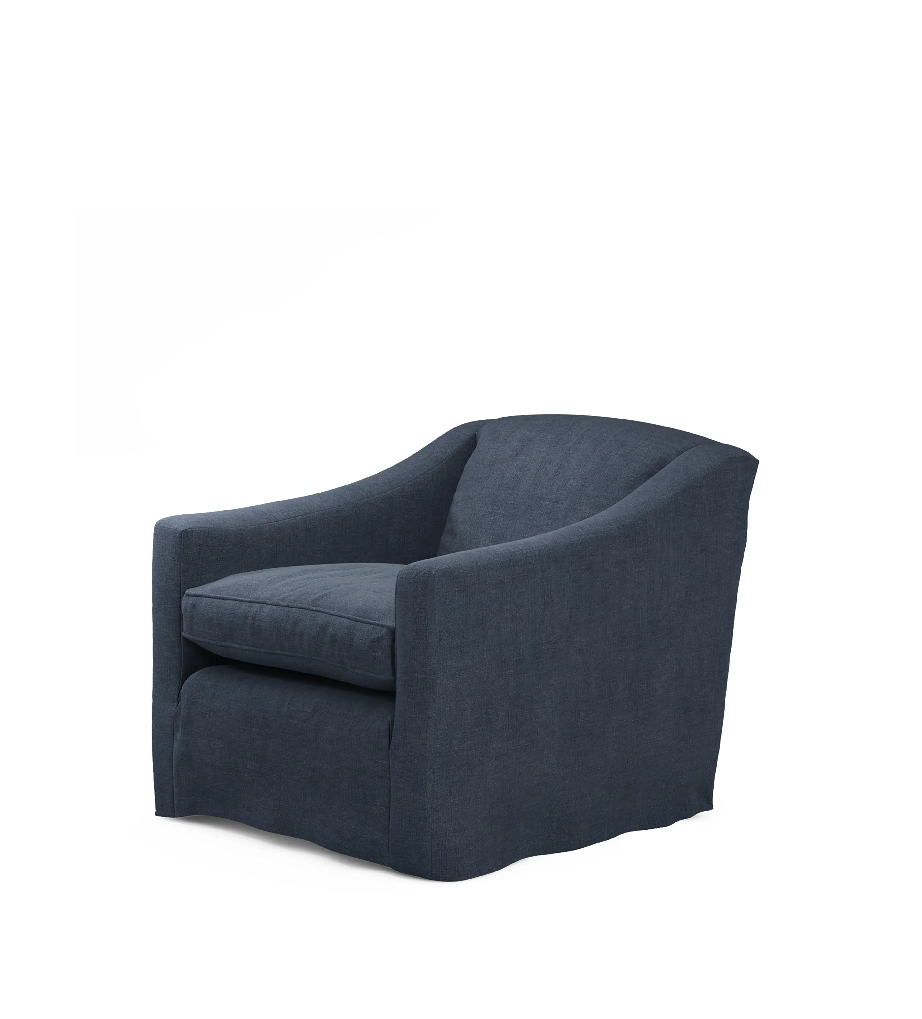Egerton Stonewash Linen Loose Cover for Armchair - Petrol by OKA, image 2