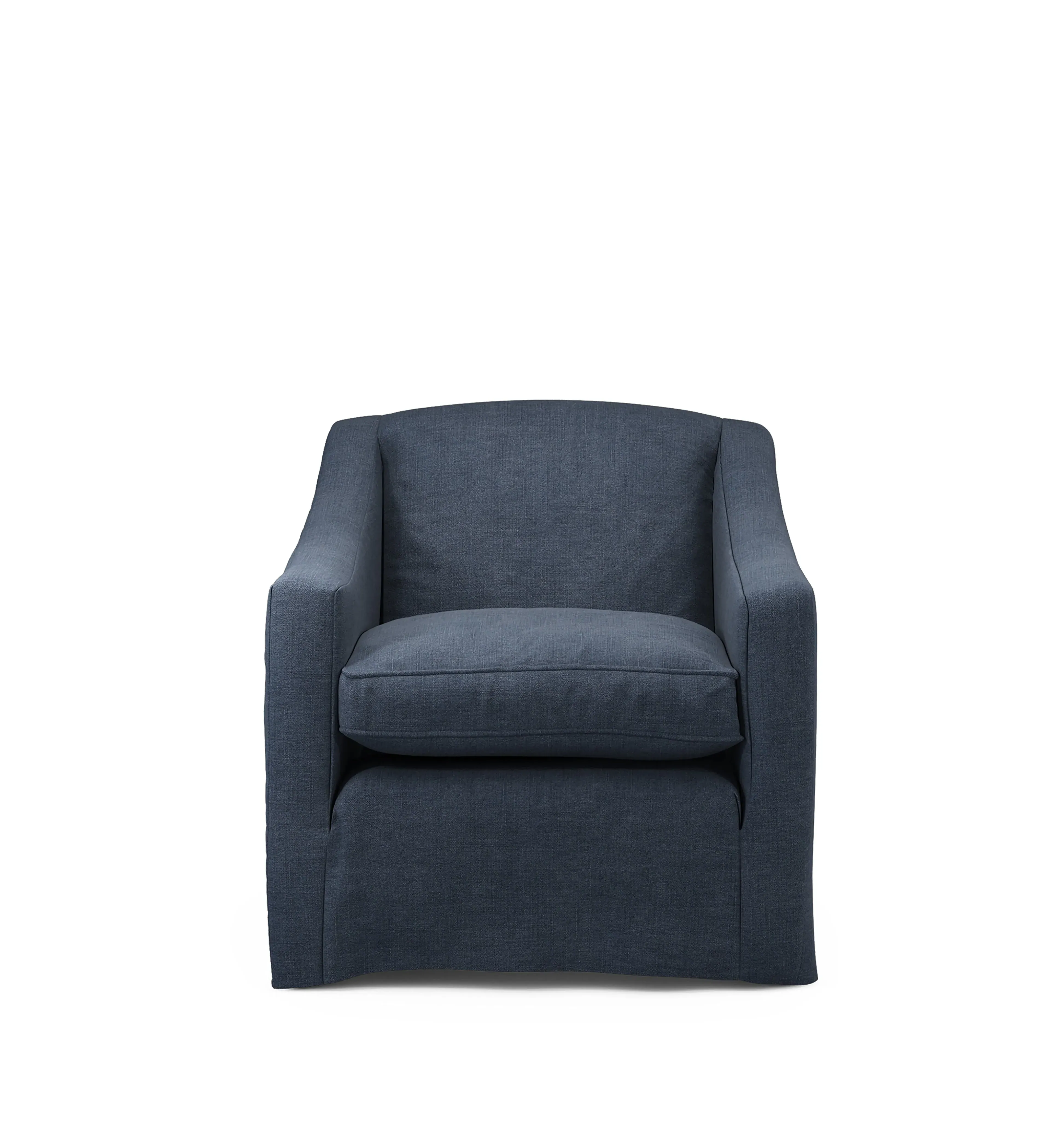 Egerton Stonewash Linen Loose Cover for Armchair - Petrol by OKA