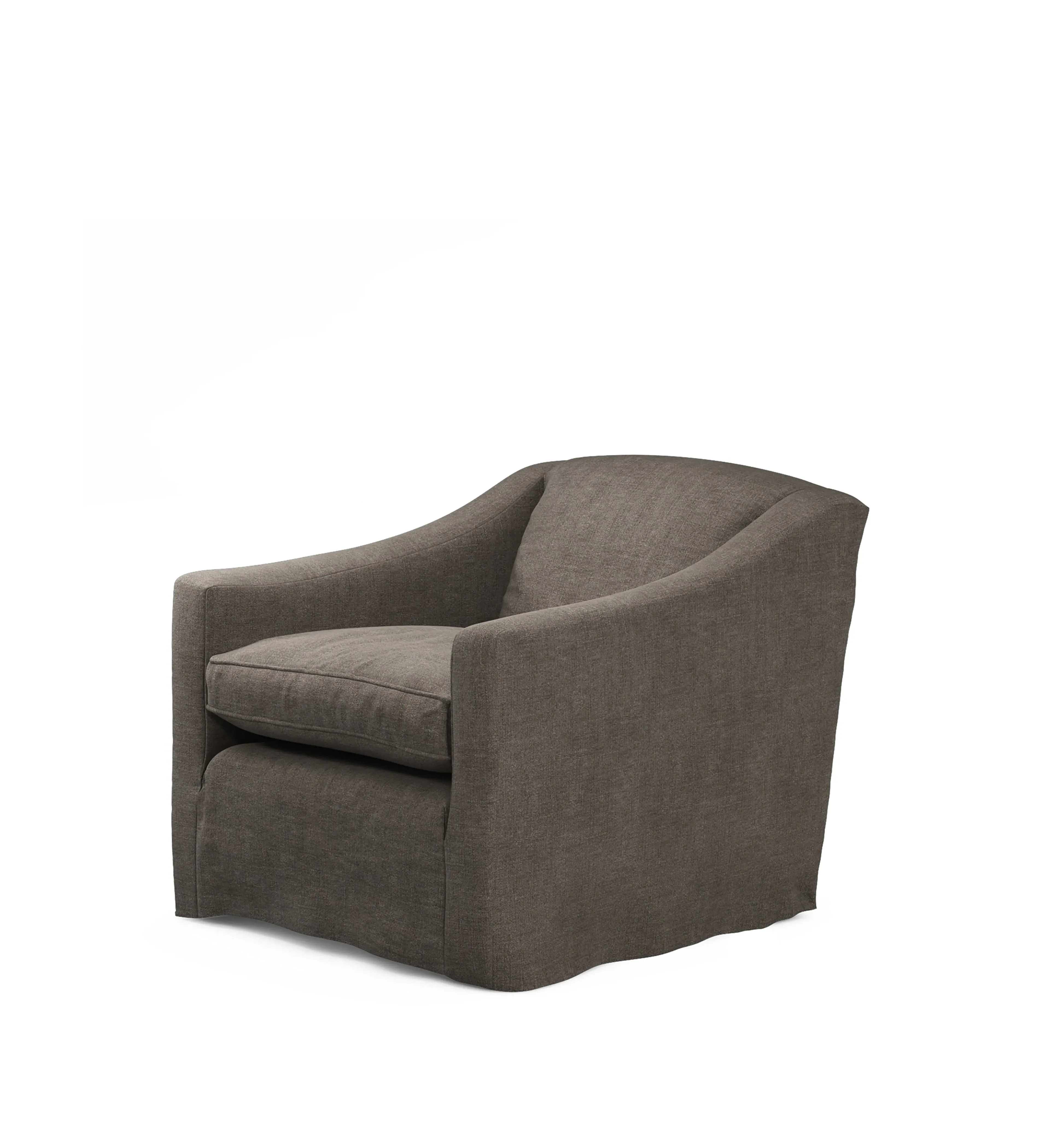 Egerton Stonewash Linen Loose Cover for Armchair - Walnut by OKA, image 2
