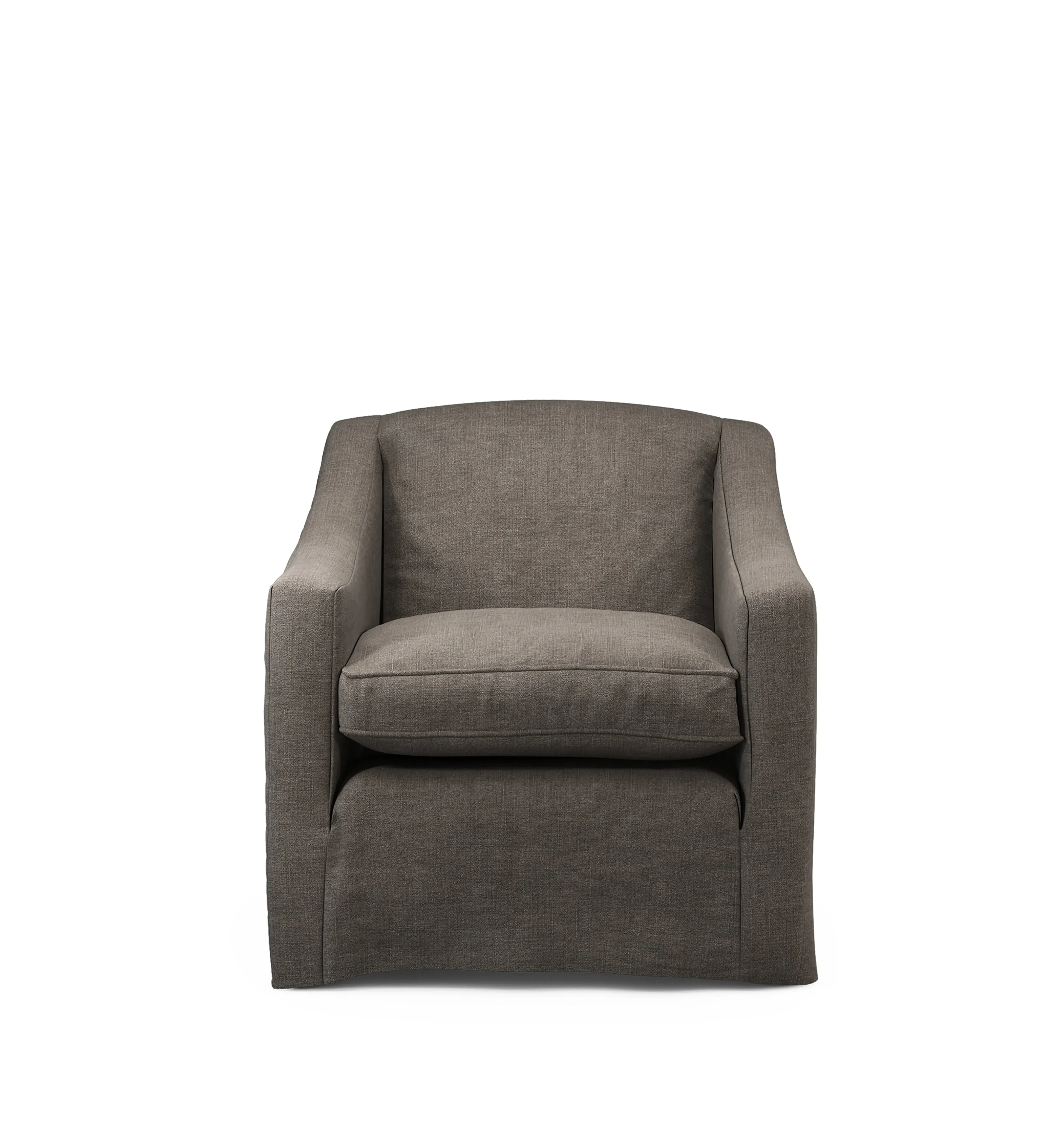 Egerton Stonewash Linen Loose Cover for Armchair - Walnut by OKA