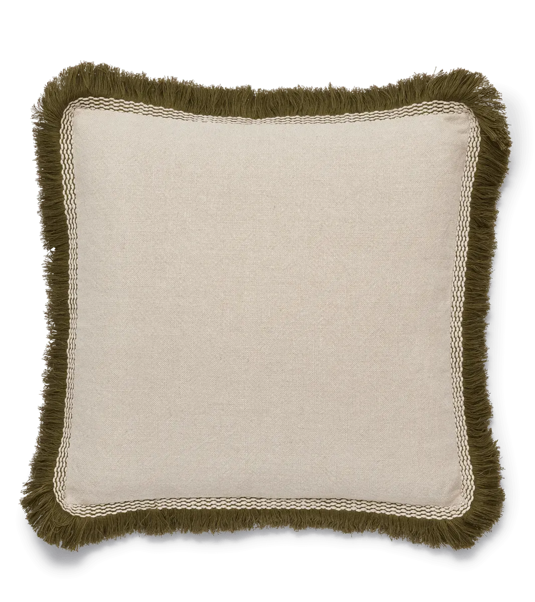 oka-elspeth-cushion-cover-with-fringing-natural-green-cushion-covers-linen image