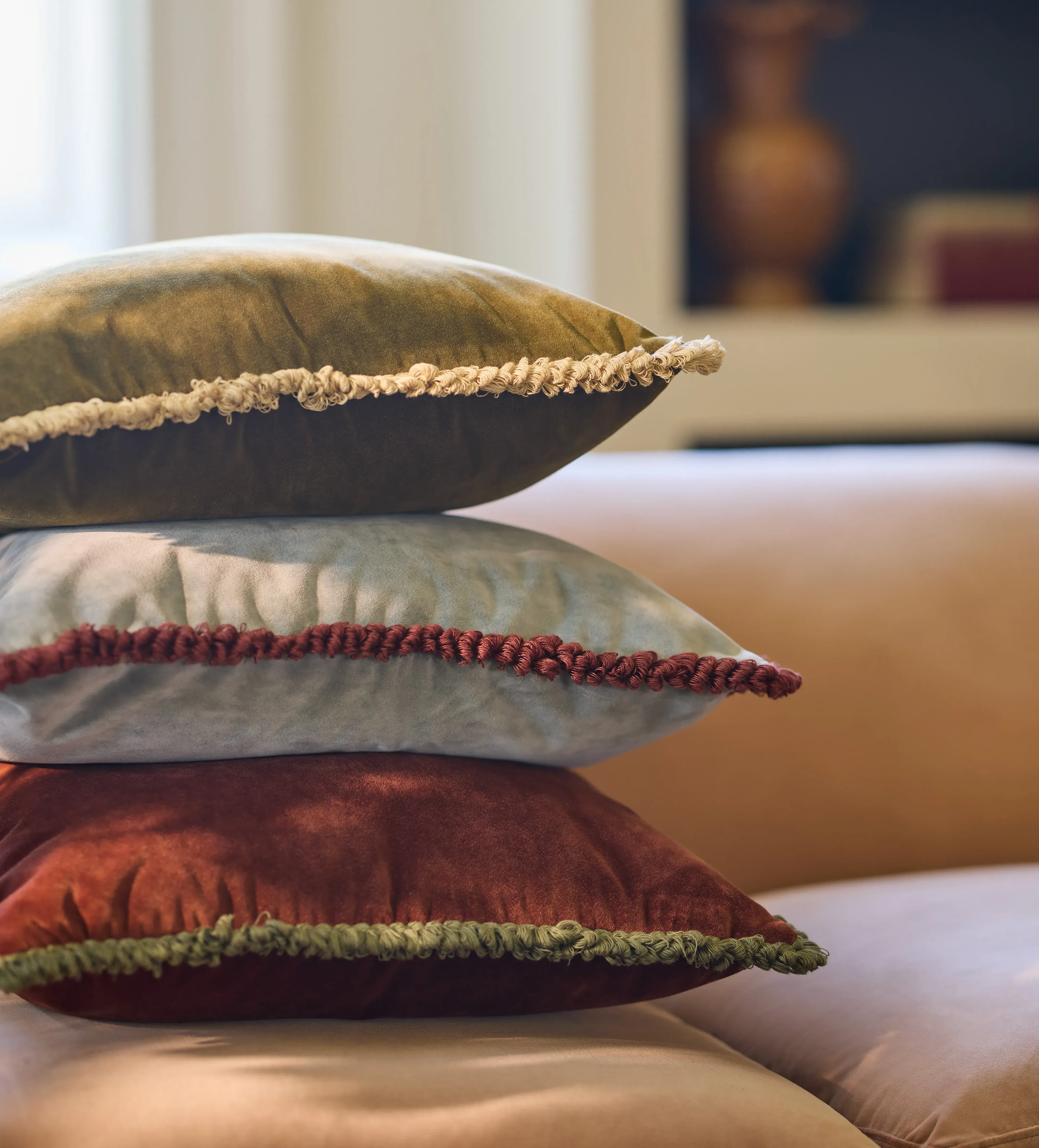 Elveden Velvet Cushion Cover - Celadon product