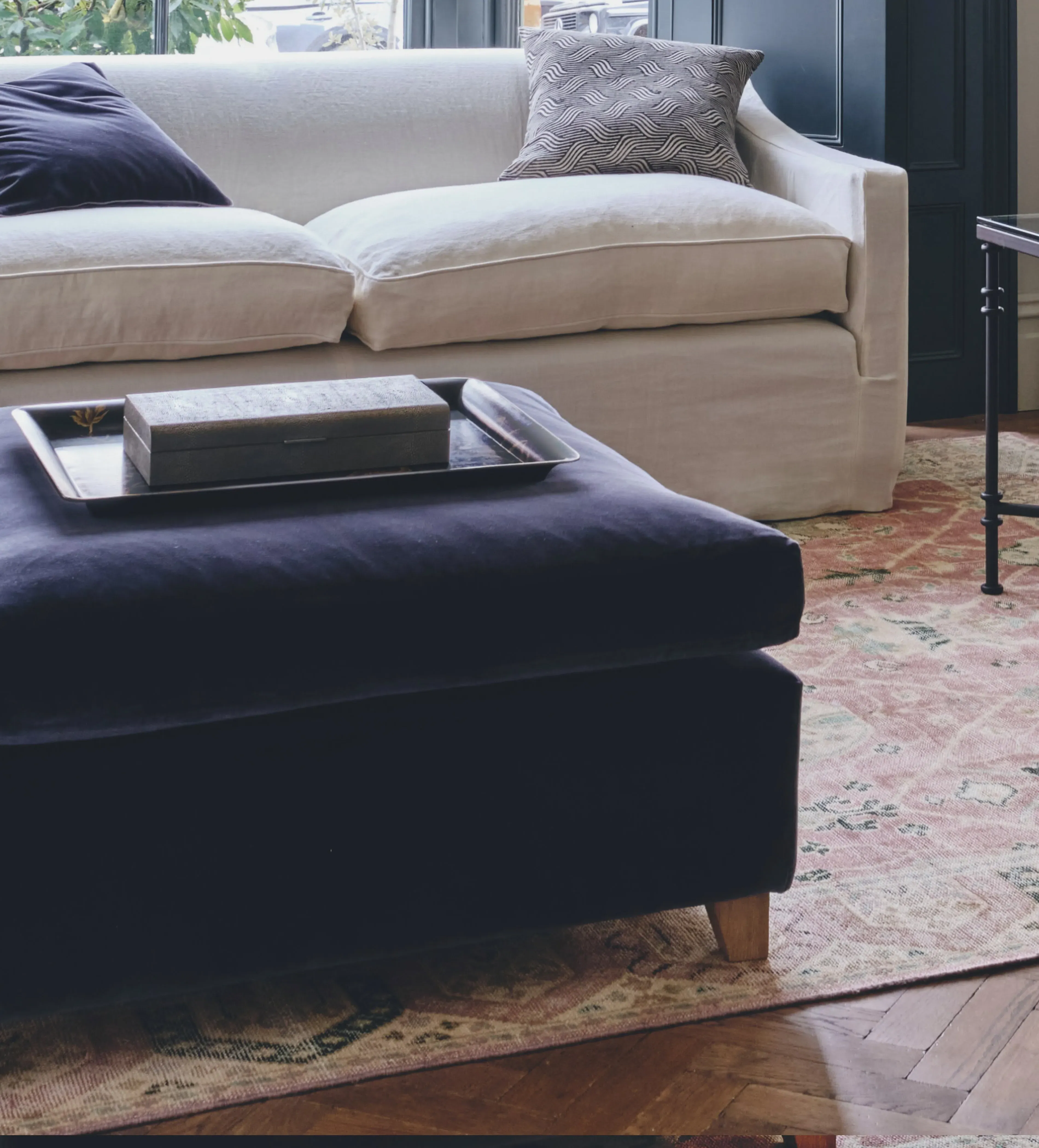 Fanshawe Footstool Fixed Cover - Made-to-Order alternate view