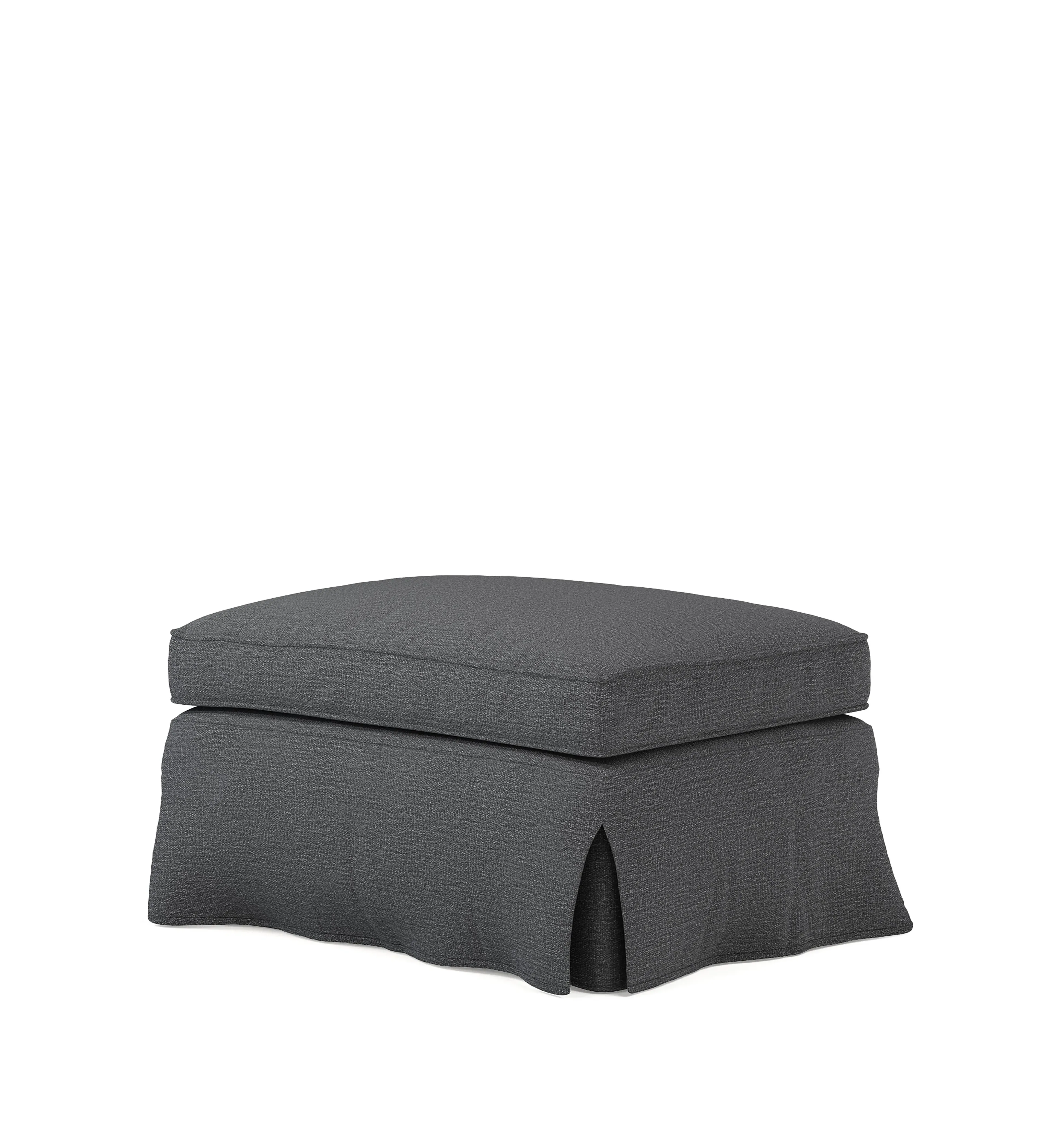 Fanshawe Rectangular Footstool Loose Cover - Anthracite, Clever Linen by OKA, image 2