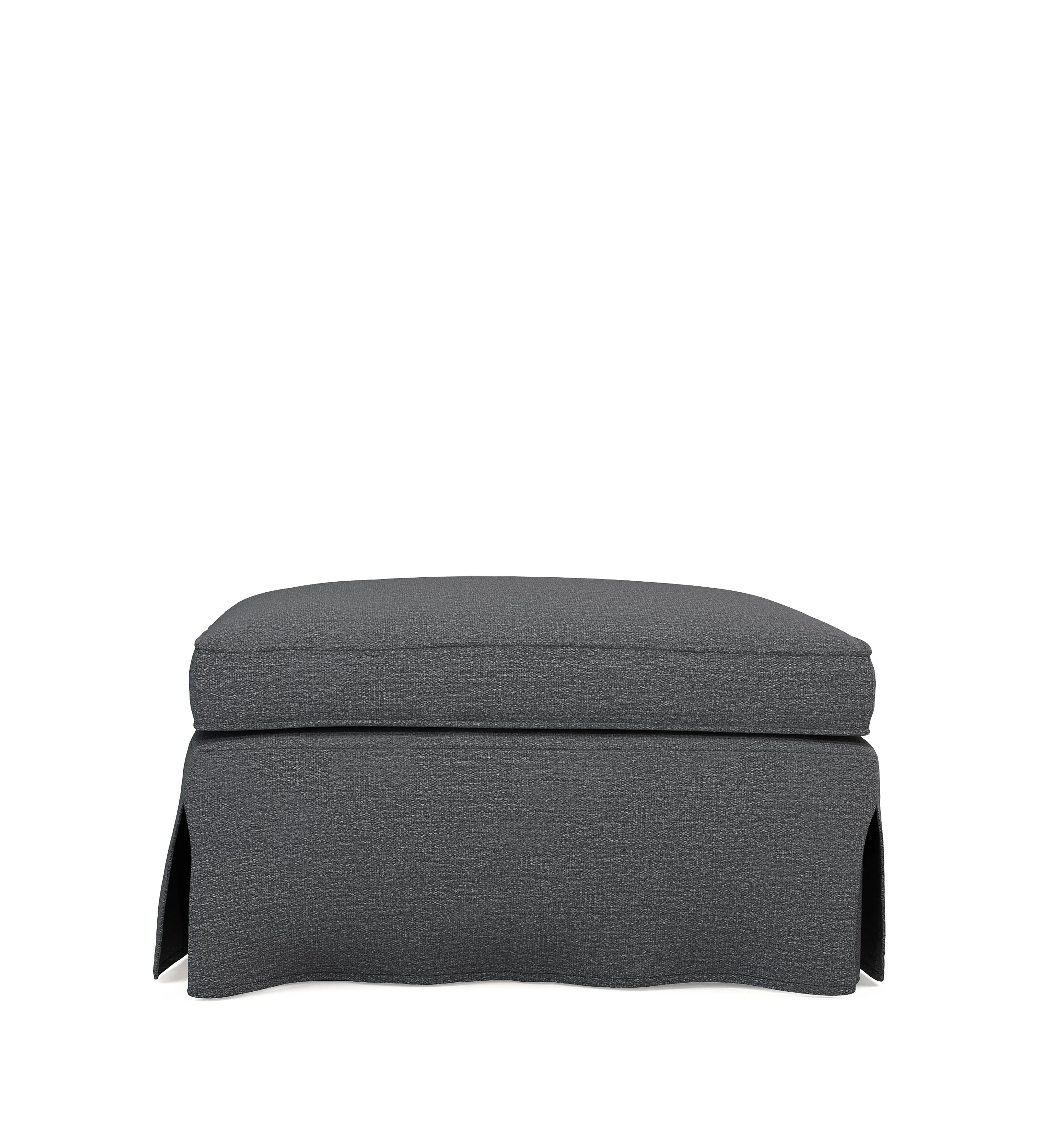 Fanshawe Rectangular Footstool Loose Cover - Anthracite, Clever Linen by OKA