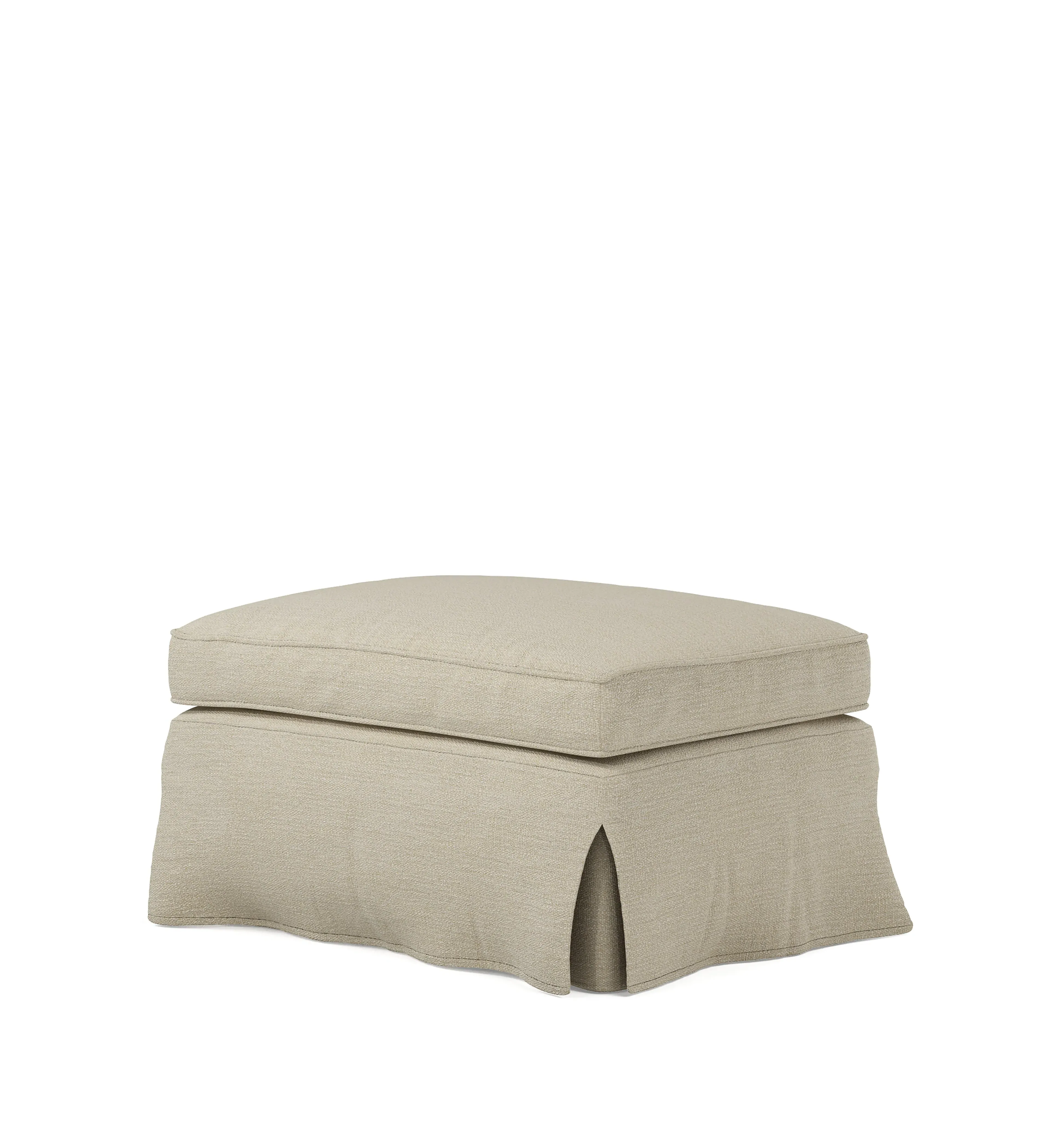 Fanshawe Rectangular Footstool Loose Cover - Dove, Clever Linen by OKA, image 2