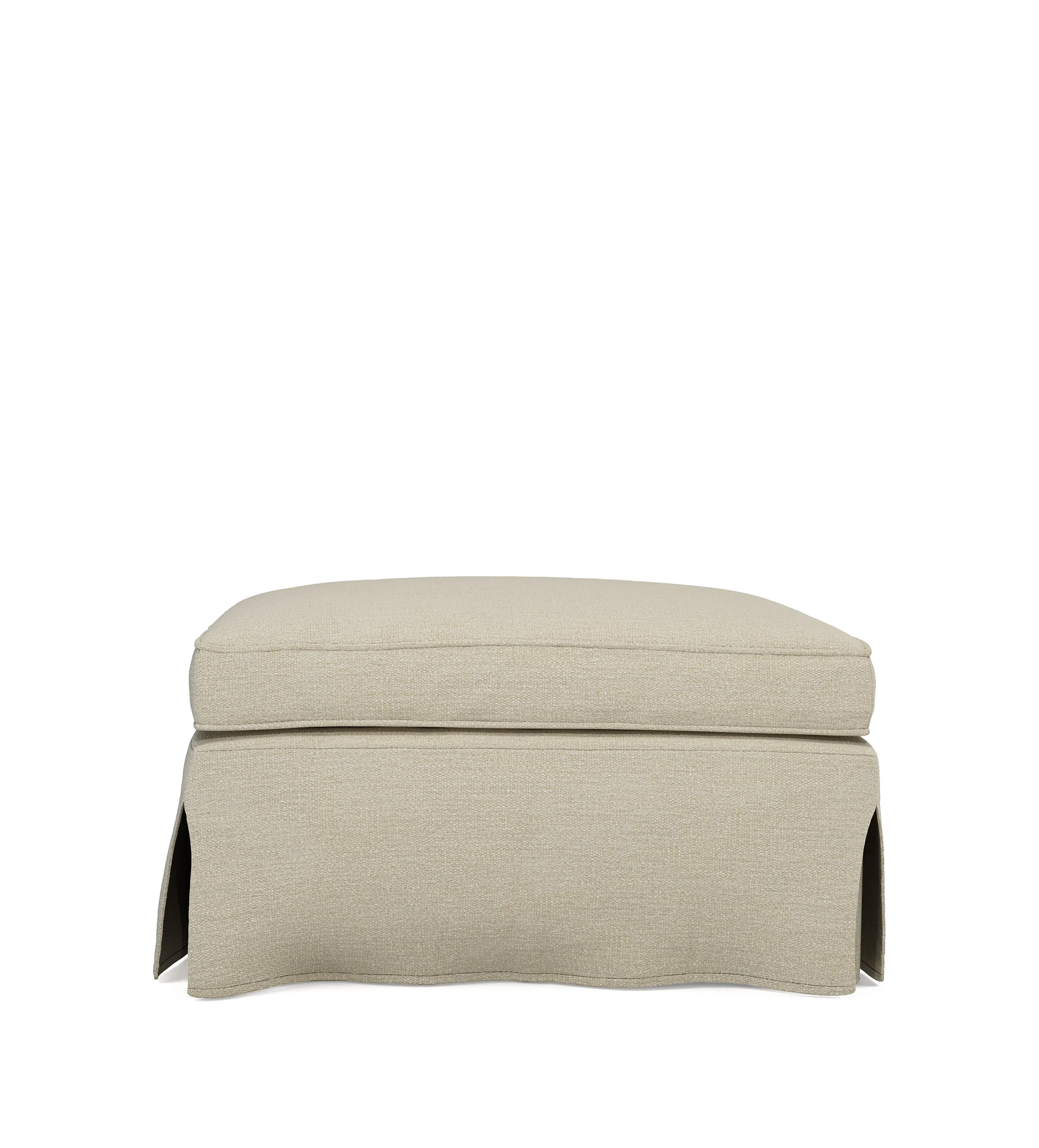 Fanshawe Rectangular Footstool Loose Cover - Dove, Clever Linen by OKA