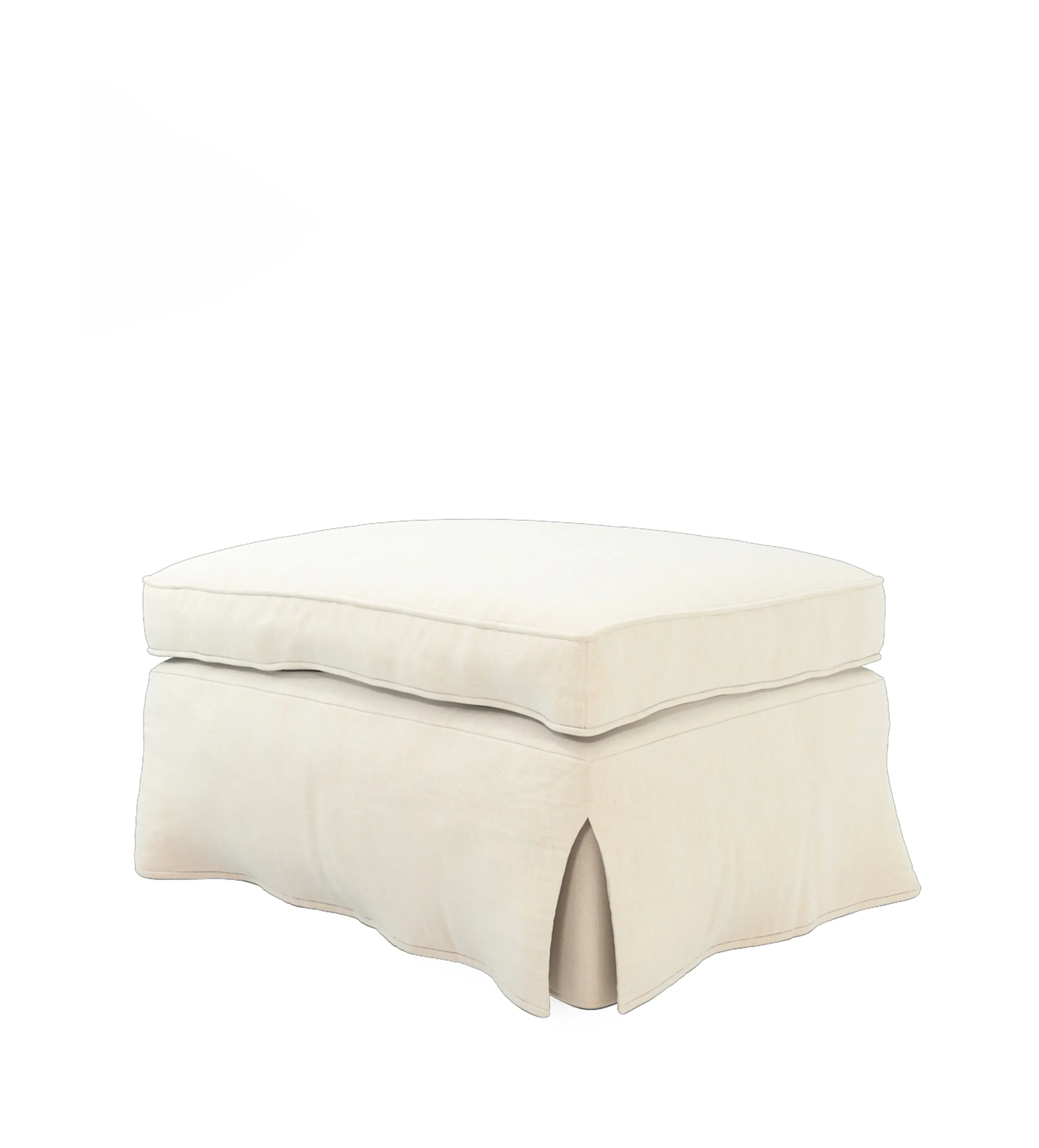 Fanshawe Rectangular Footstool Loose Cover - Oyster, Stonewash Linen alternate view