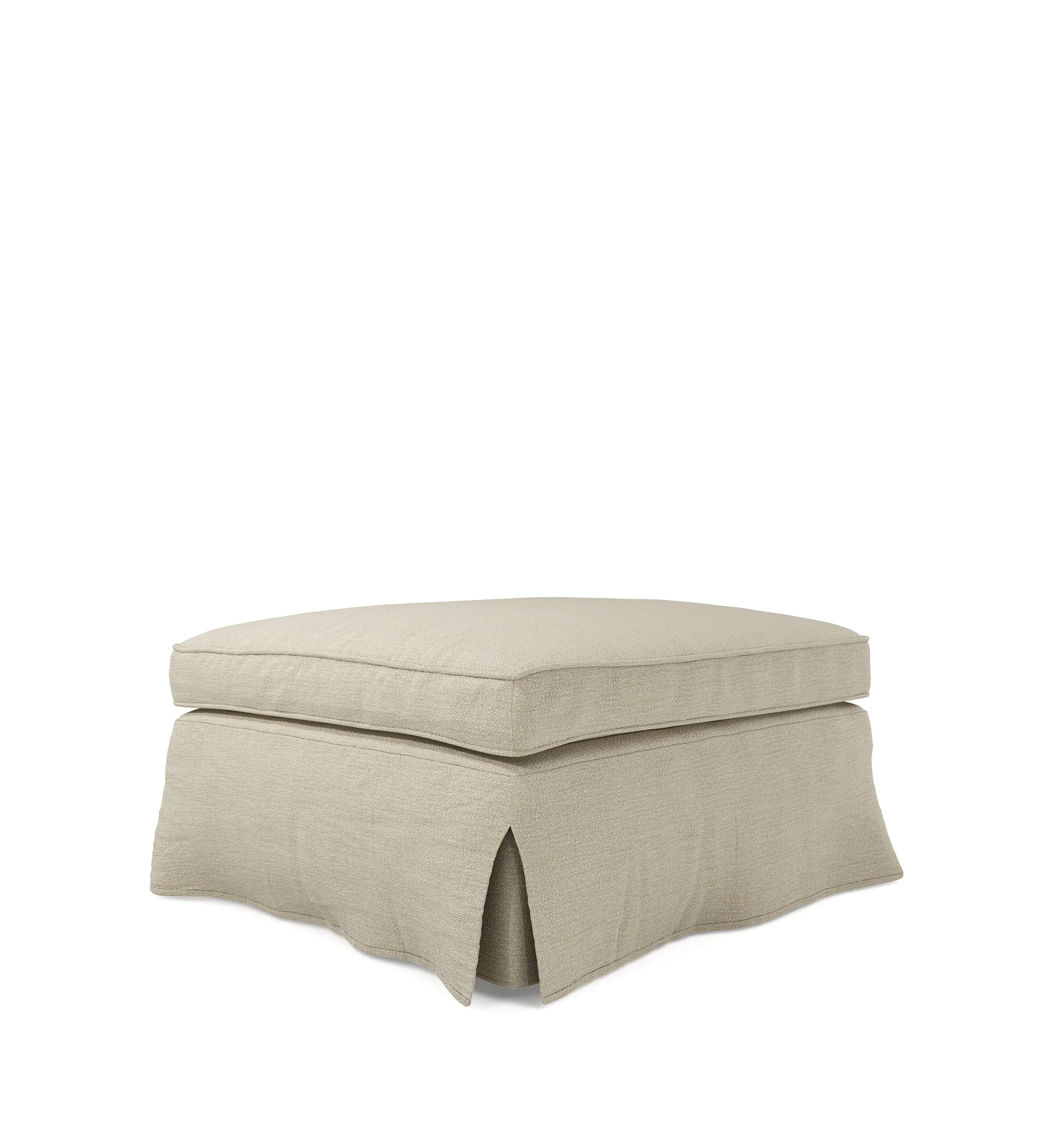 Fanshawe Square Footstool Loose Cover - Dove, Clever Linen by OKA, image 2