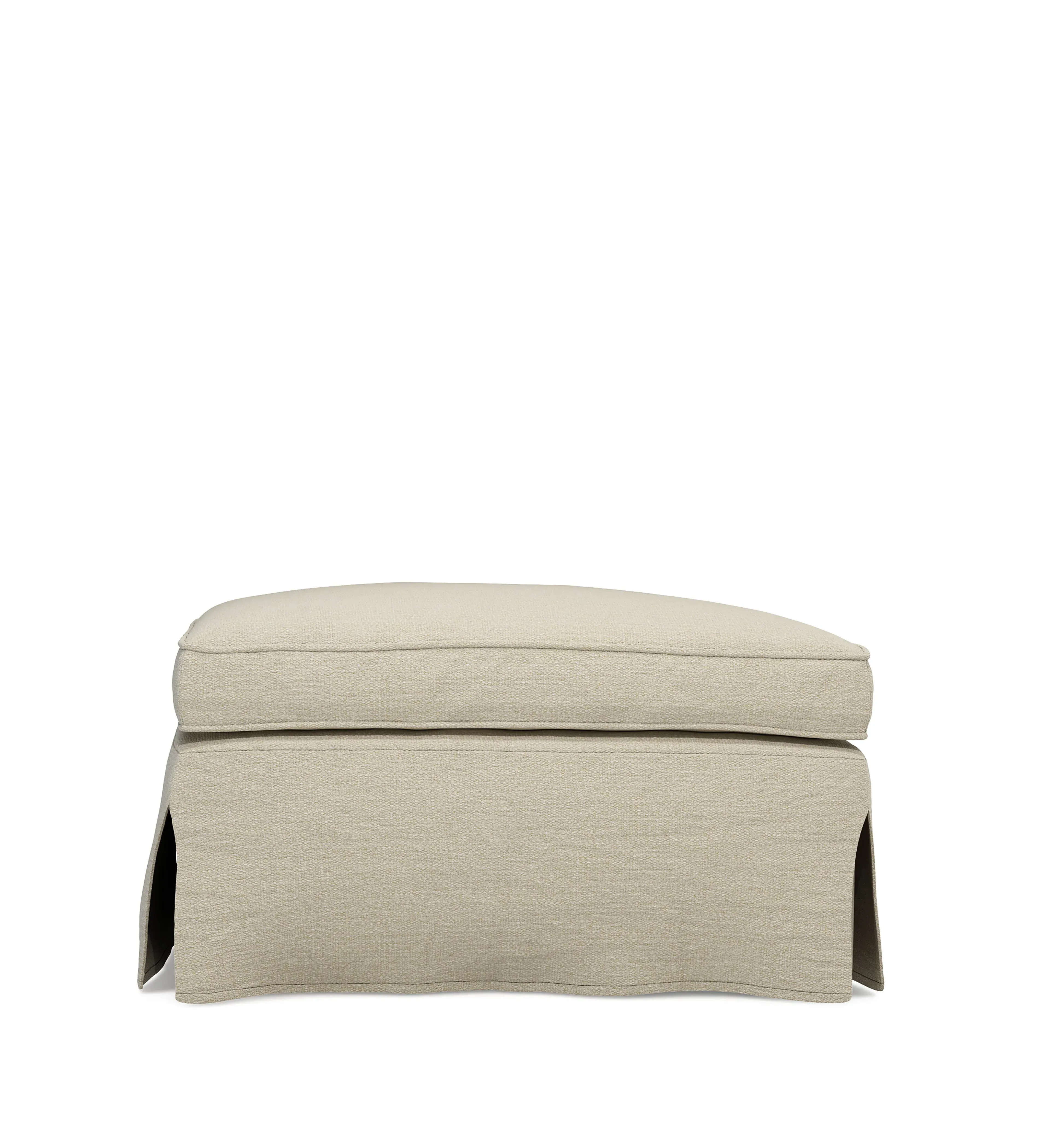 Fanshawe Square Footstool Loose Cover - Dove, Clever Linen by OKA
