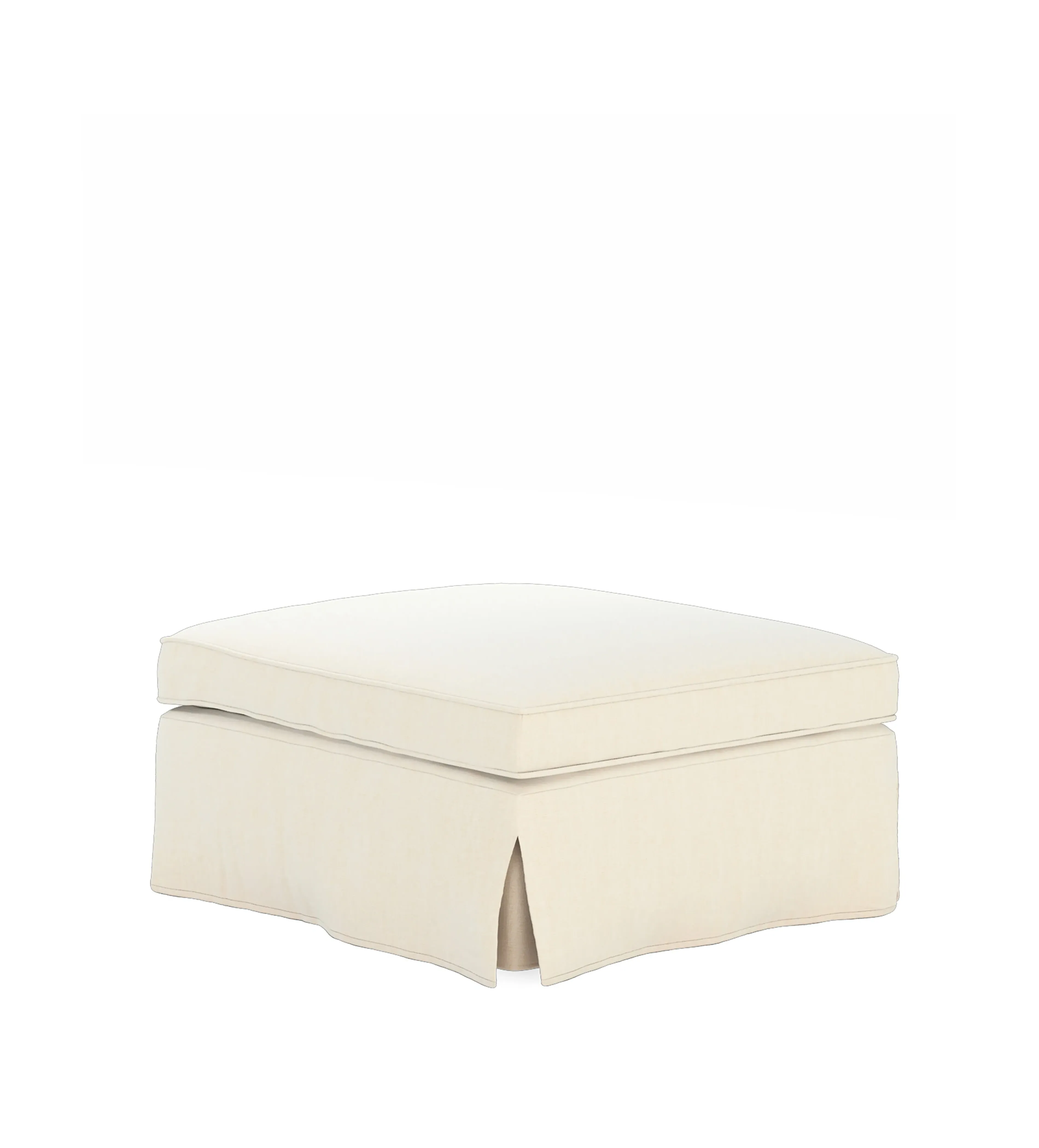 Fanshawe Square Footstool Loose Cover - Oyster, Stonewash Linen alternate view