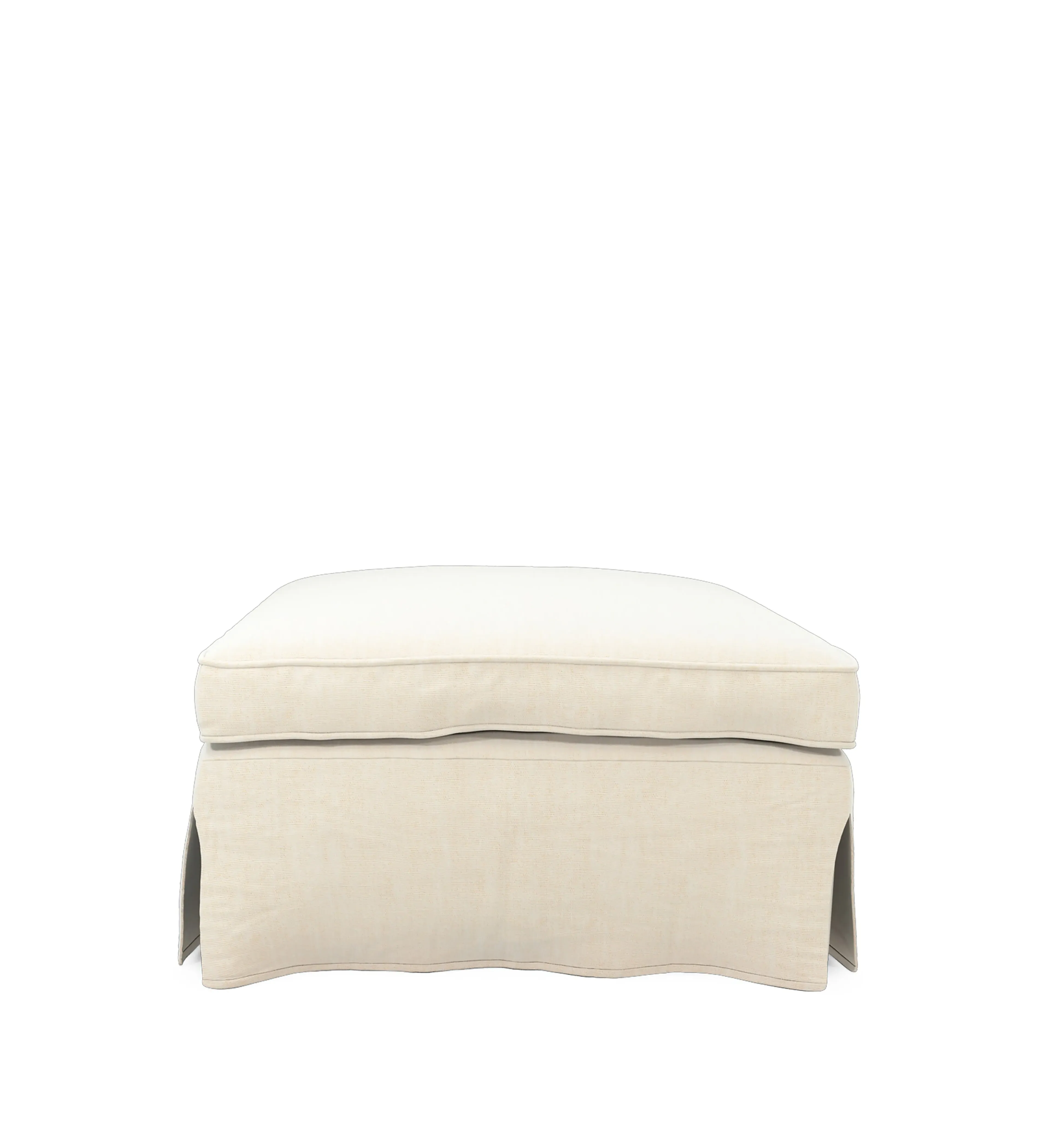 Fanshawe Square Footstool Loose Cover - Oyster, Stonewash Linen product