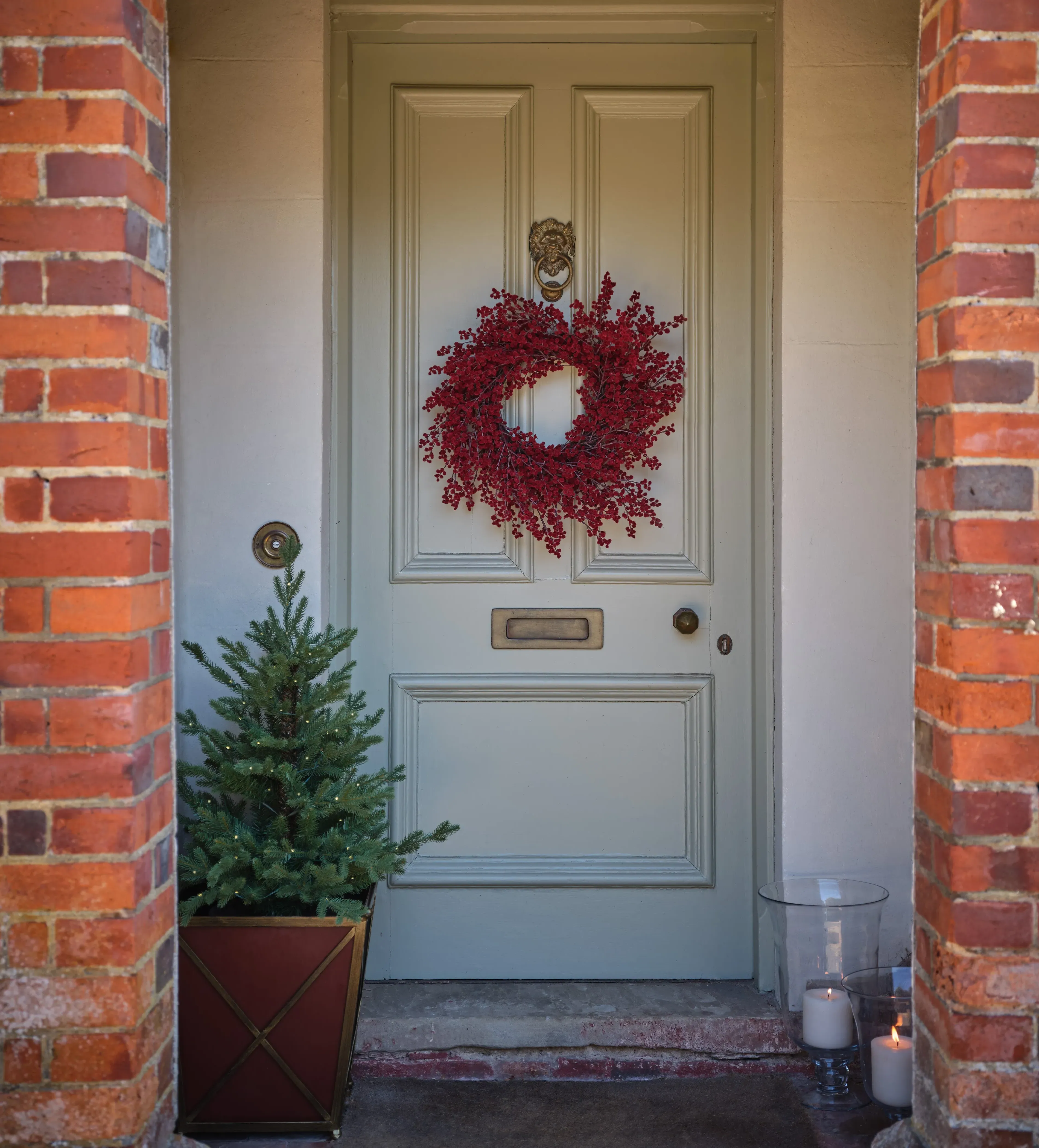 Faux Berry Wreath - Red Garnet by OKA, alternate view