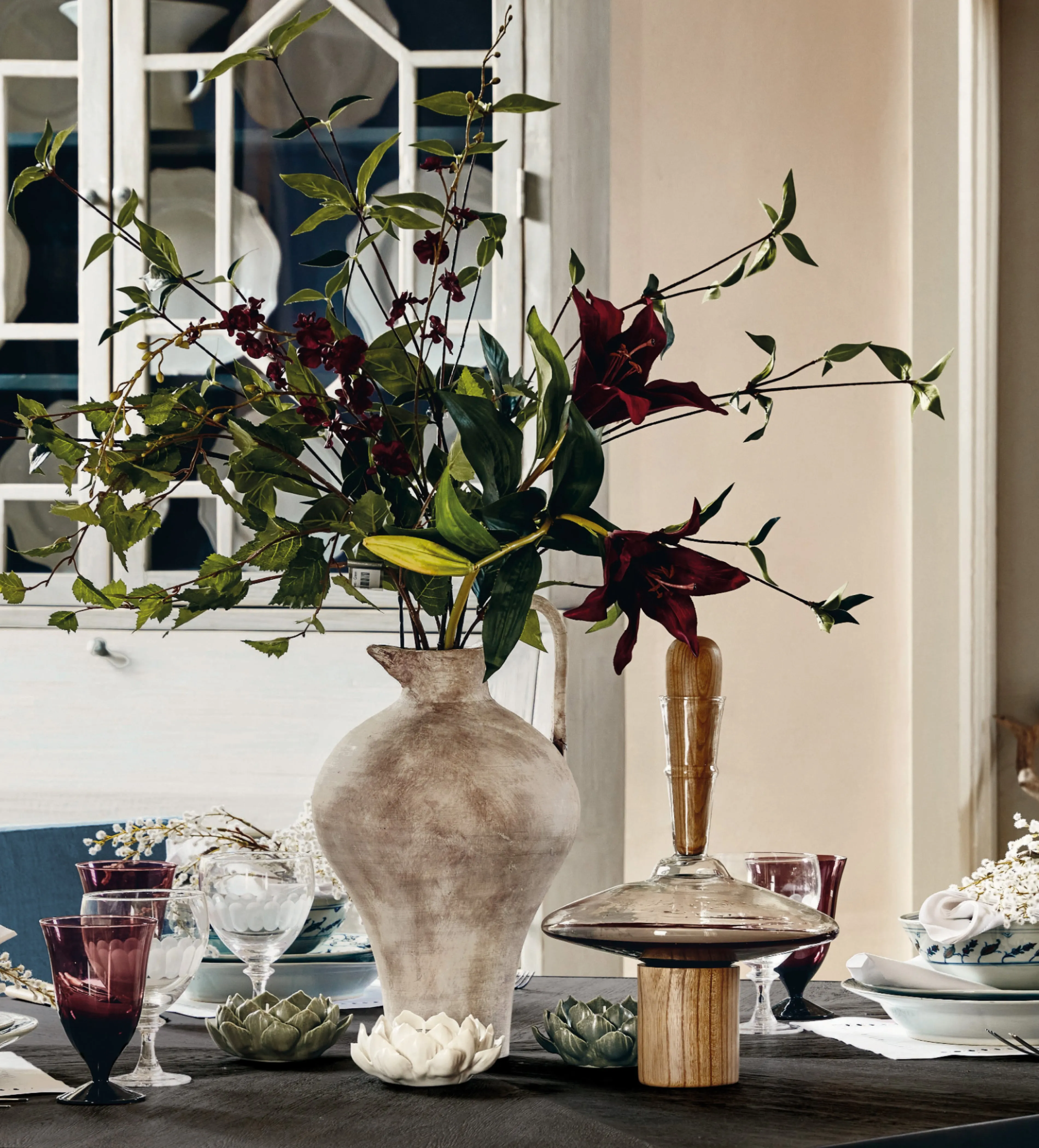 Faux Burgundy Lily Stem - Dark Purple product