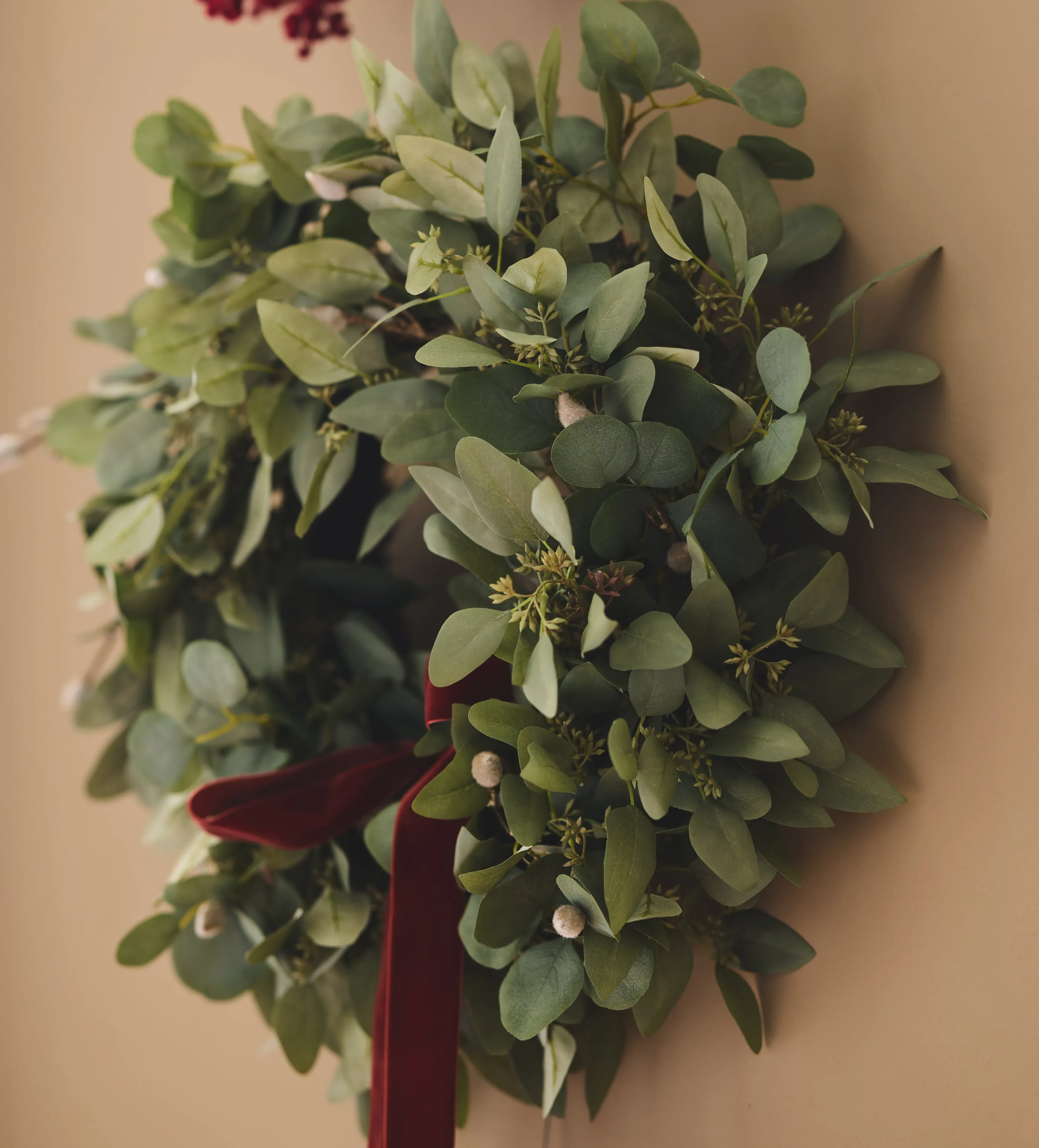 Faux Eucalyptus Wreath - Pale Green by OKA, alternate view