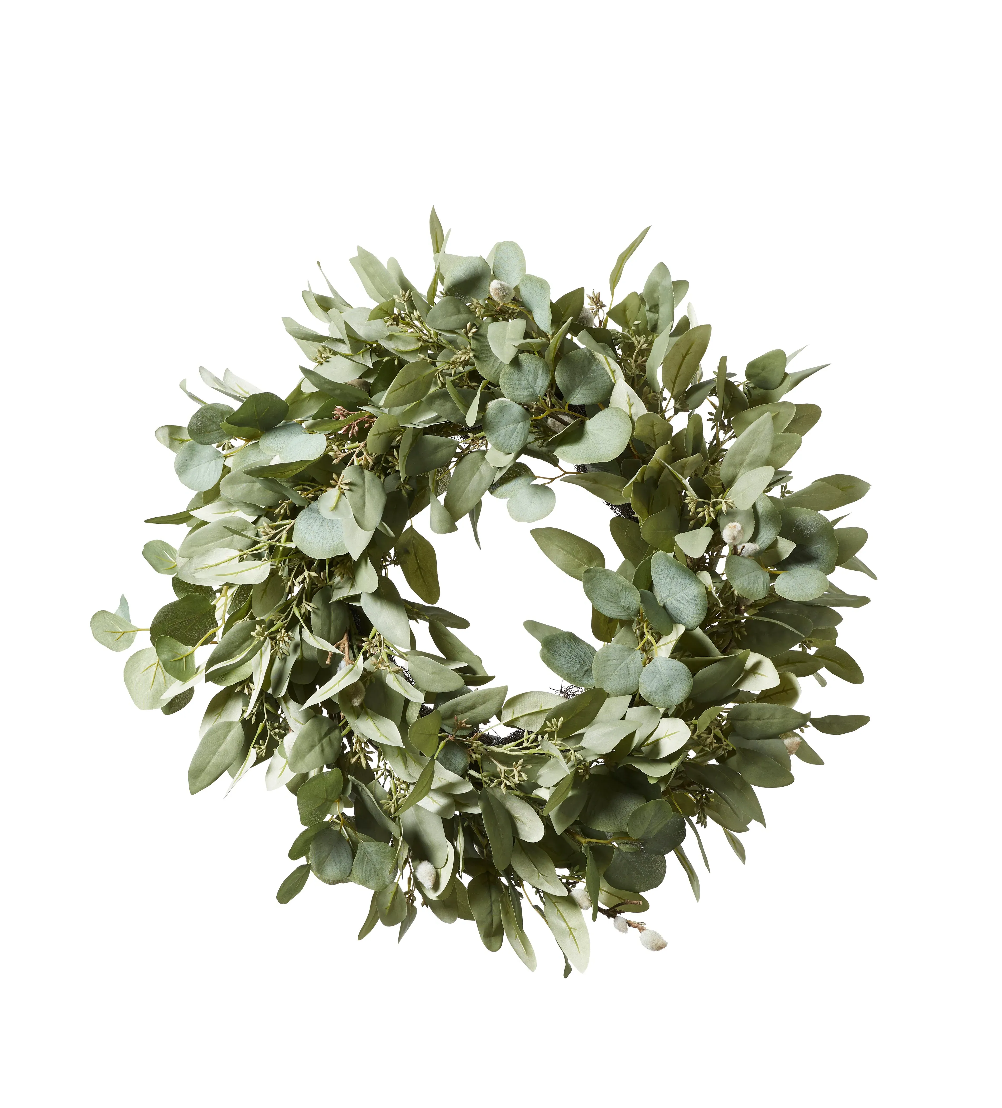 Faux Eucalyptus Wreath - Pale Green by OKA