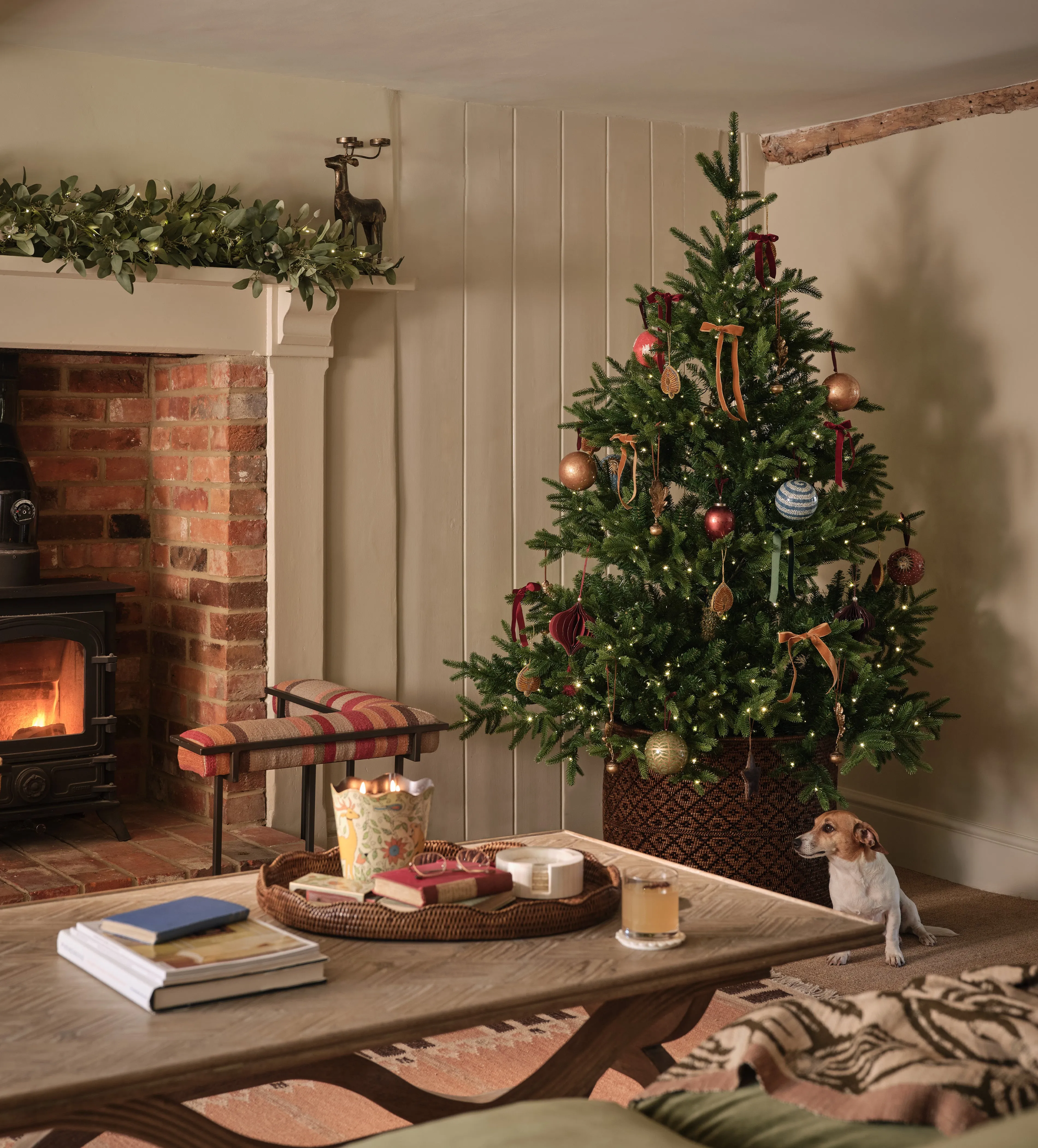 Faux Pre-Lit Christmas Tree 6ft - Green by OKA, image 2