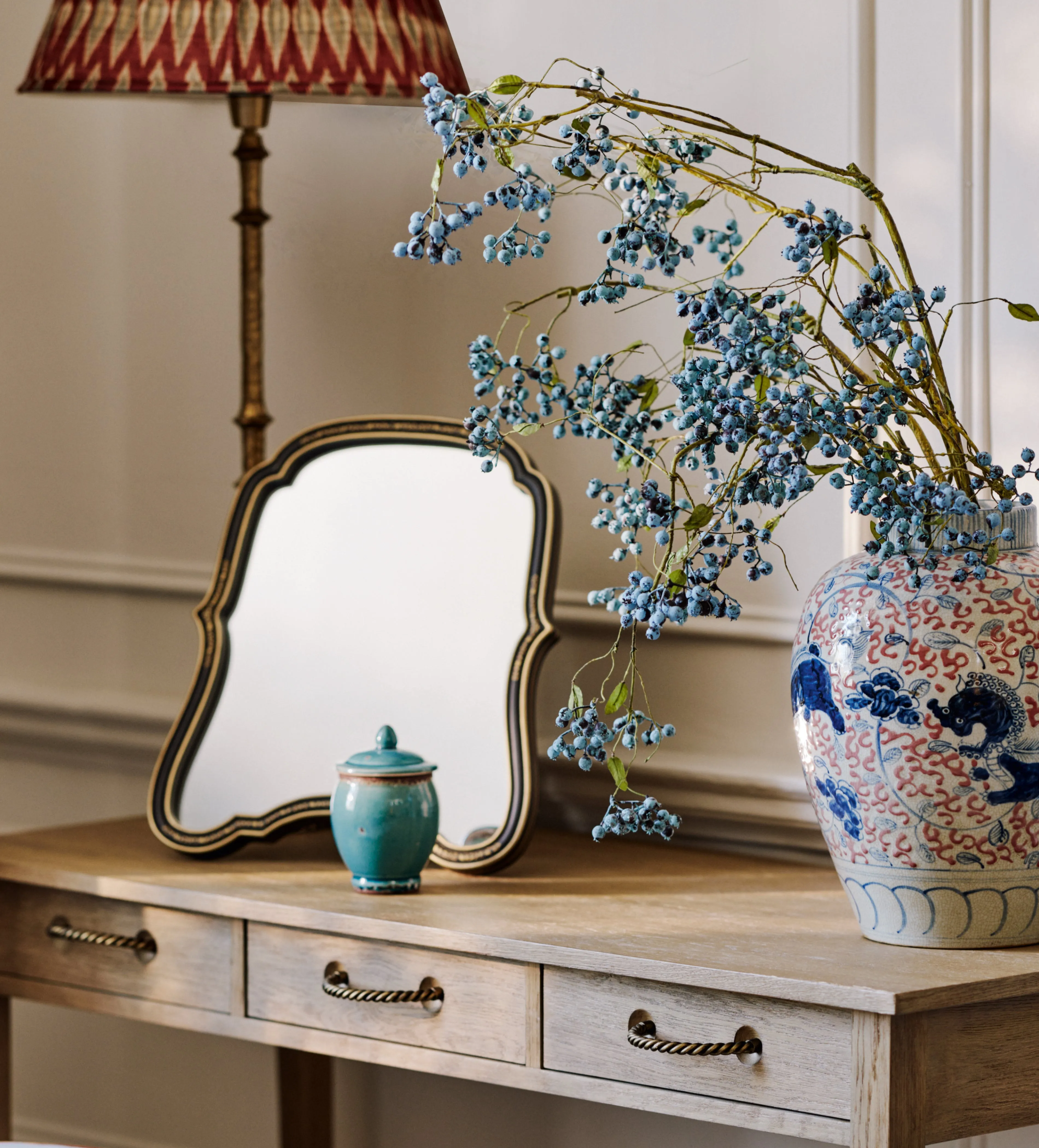 Floreale Wall Mirror with Stand - Antique Gold product