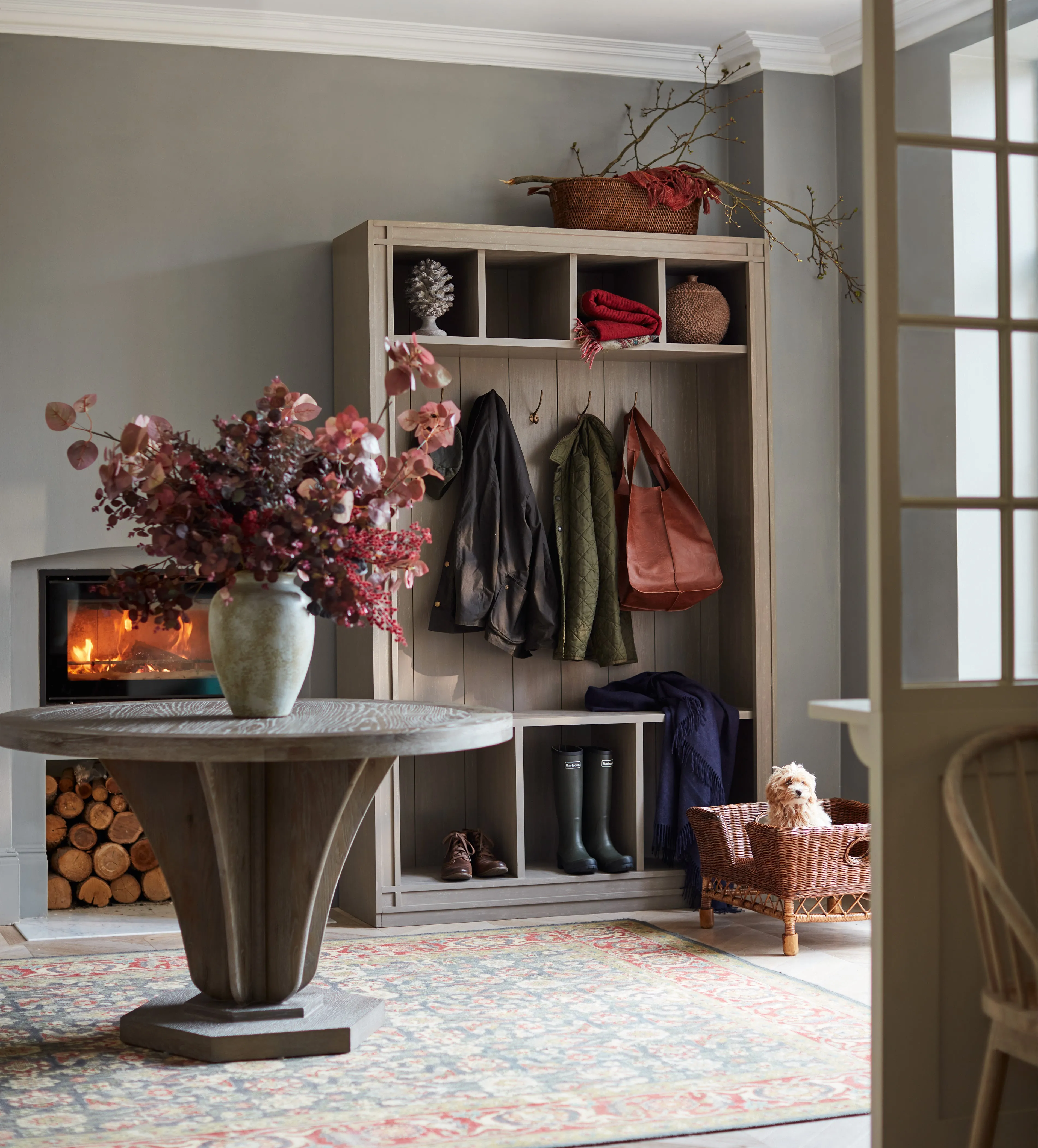 Hallway Storage Unit with Bench - Silver Birch product
