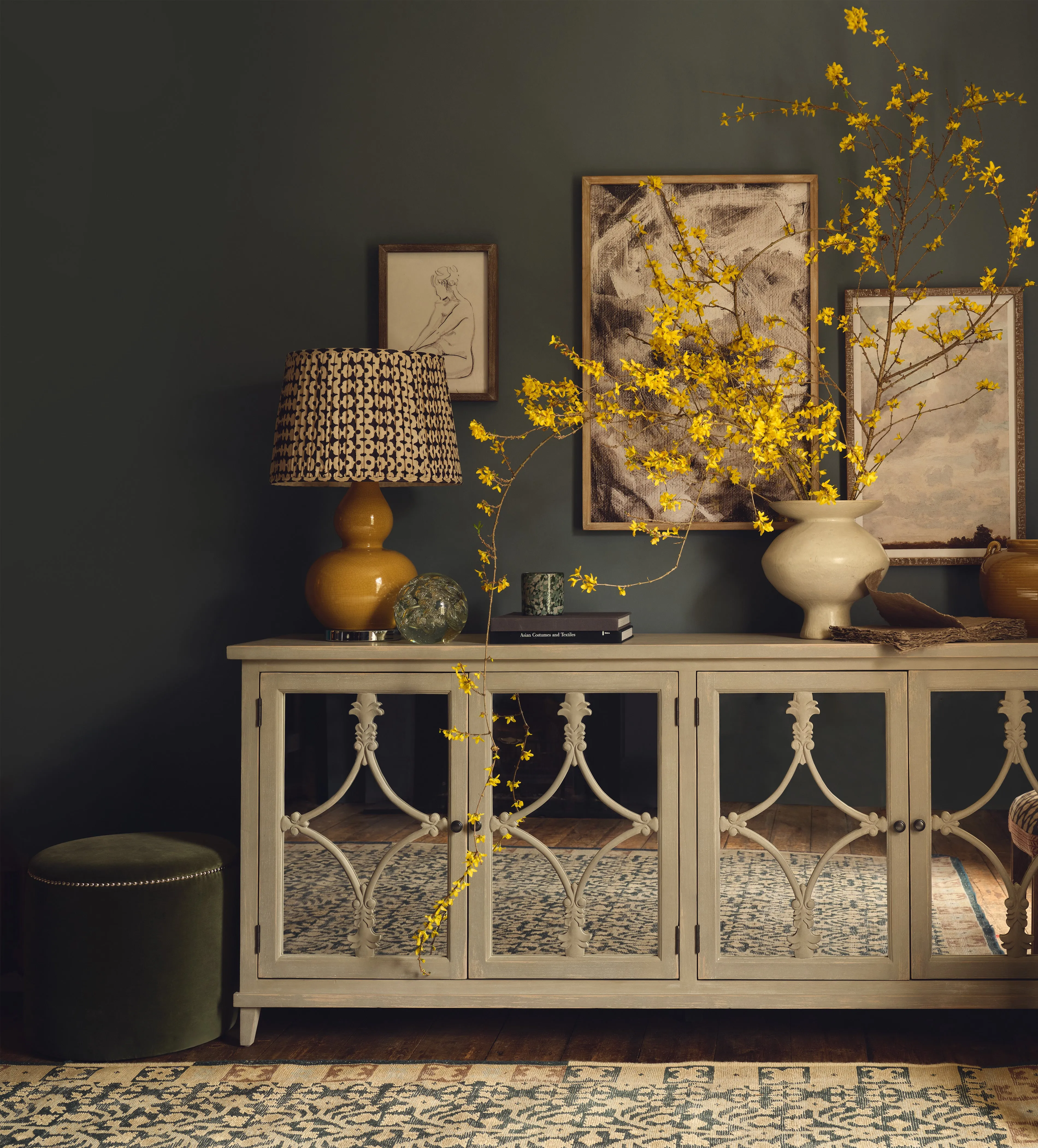 Herald Sideboard with Mirror Panels - Grey, Pine product
