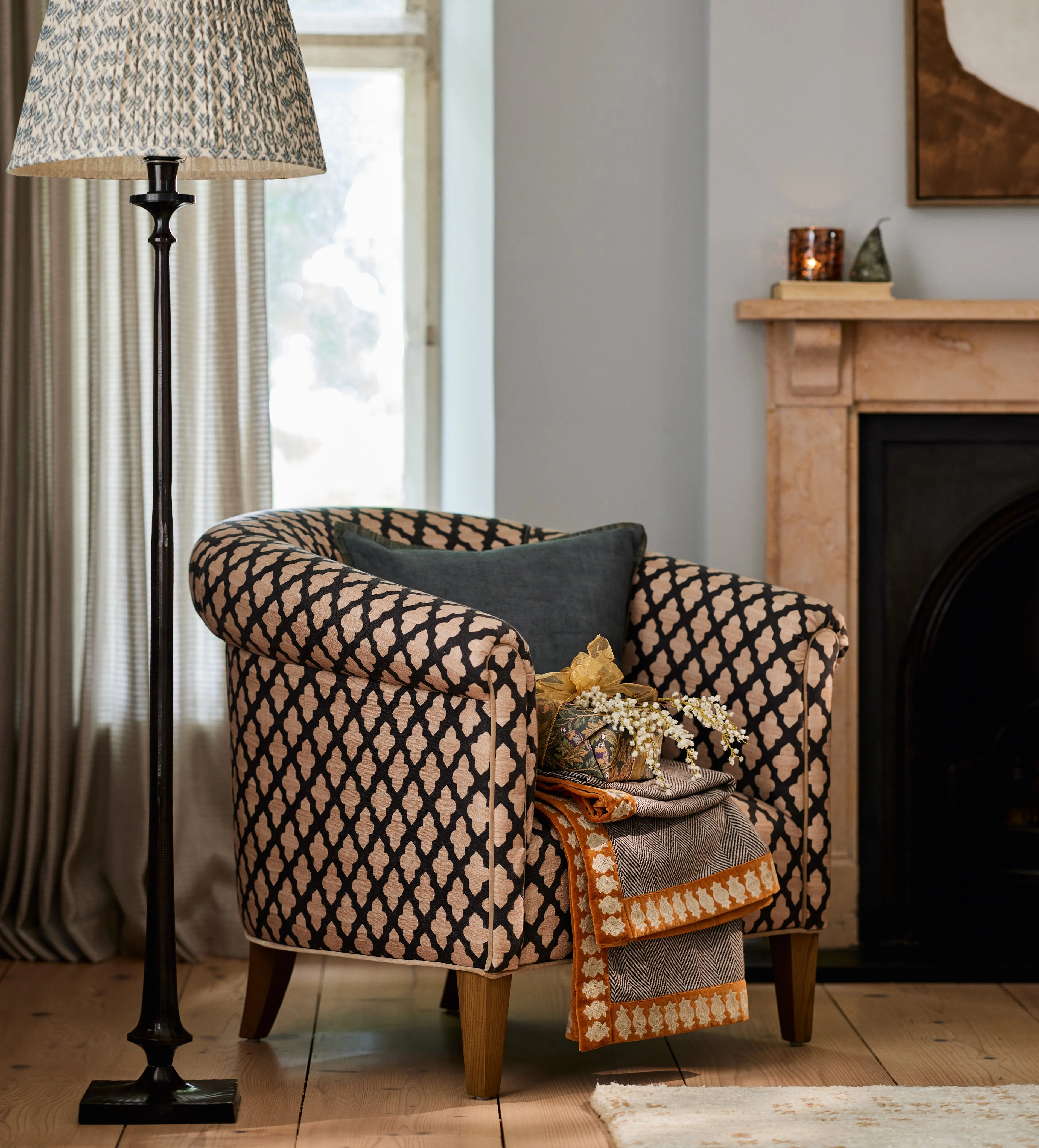 Herringbone Throw with Trim - Multi, Wool product