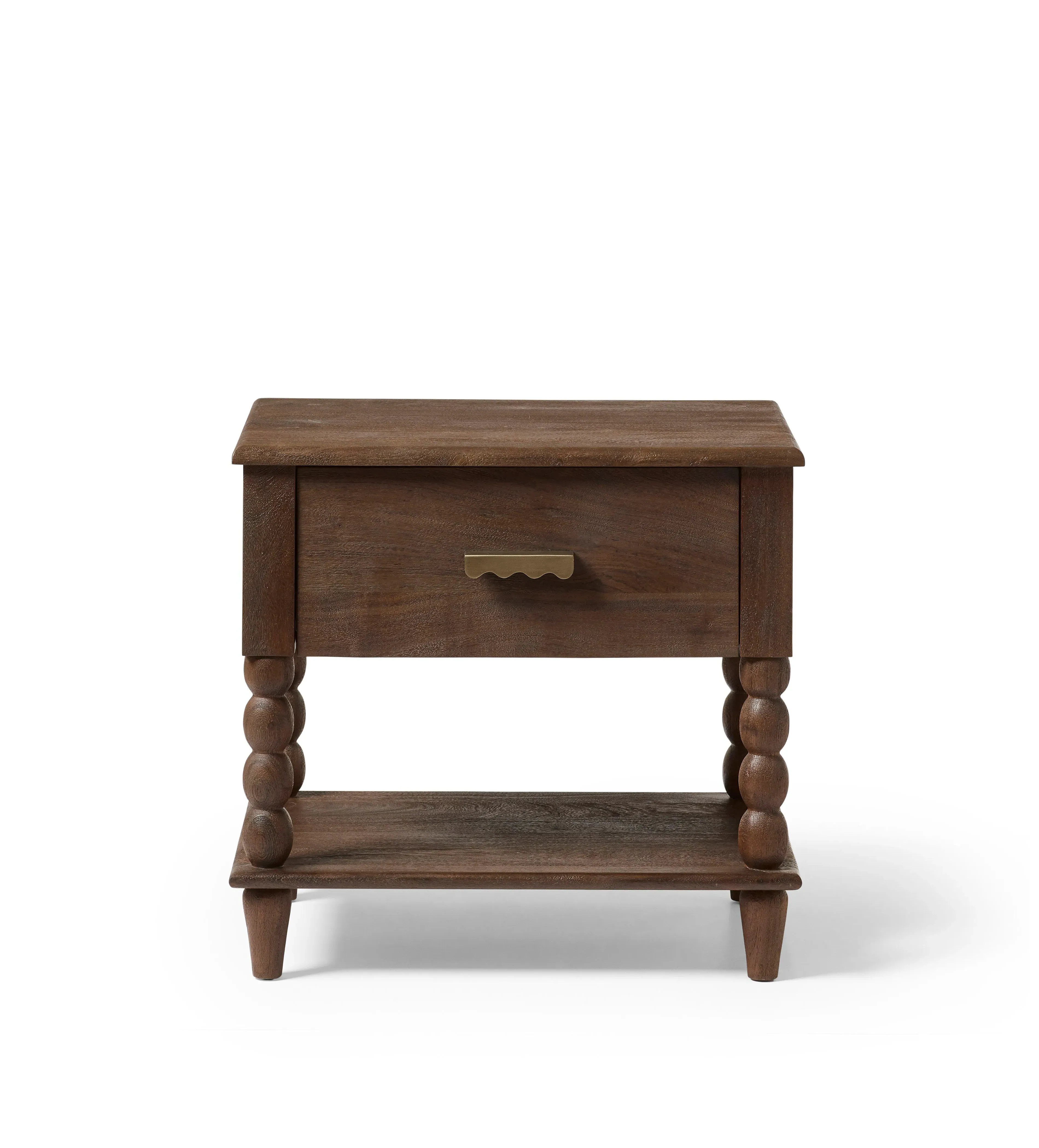 Hilltop Bedside Table with Drawer - Smoked Acacia by OKA, image 2