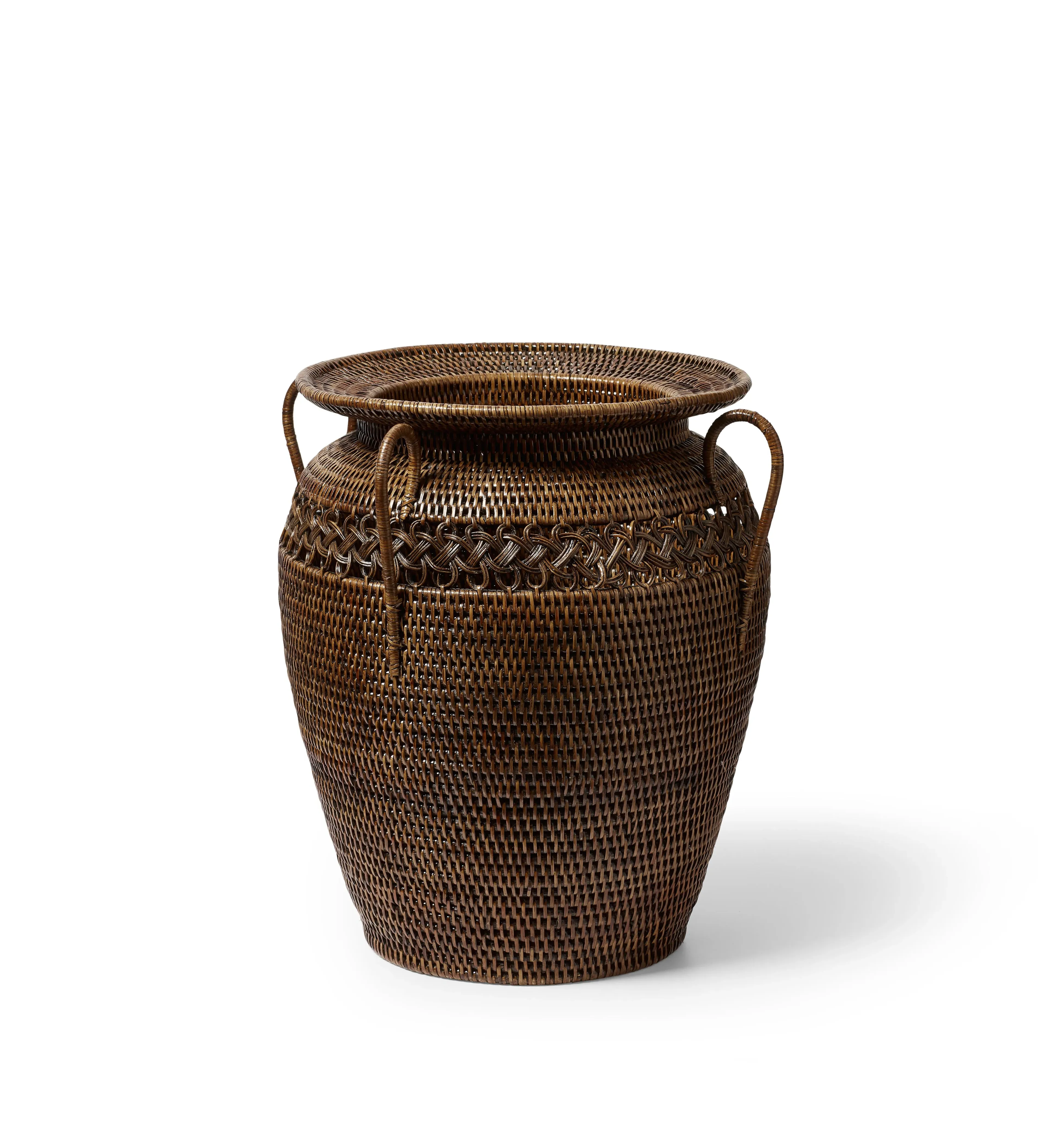 Indah Rattan Vase - Antique Brown by OKA, alternate view