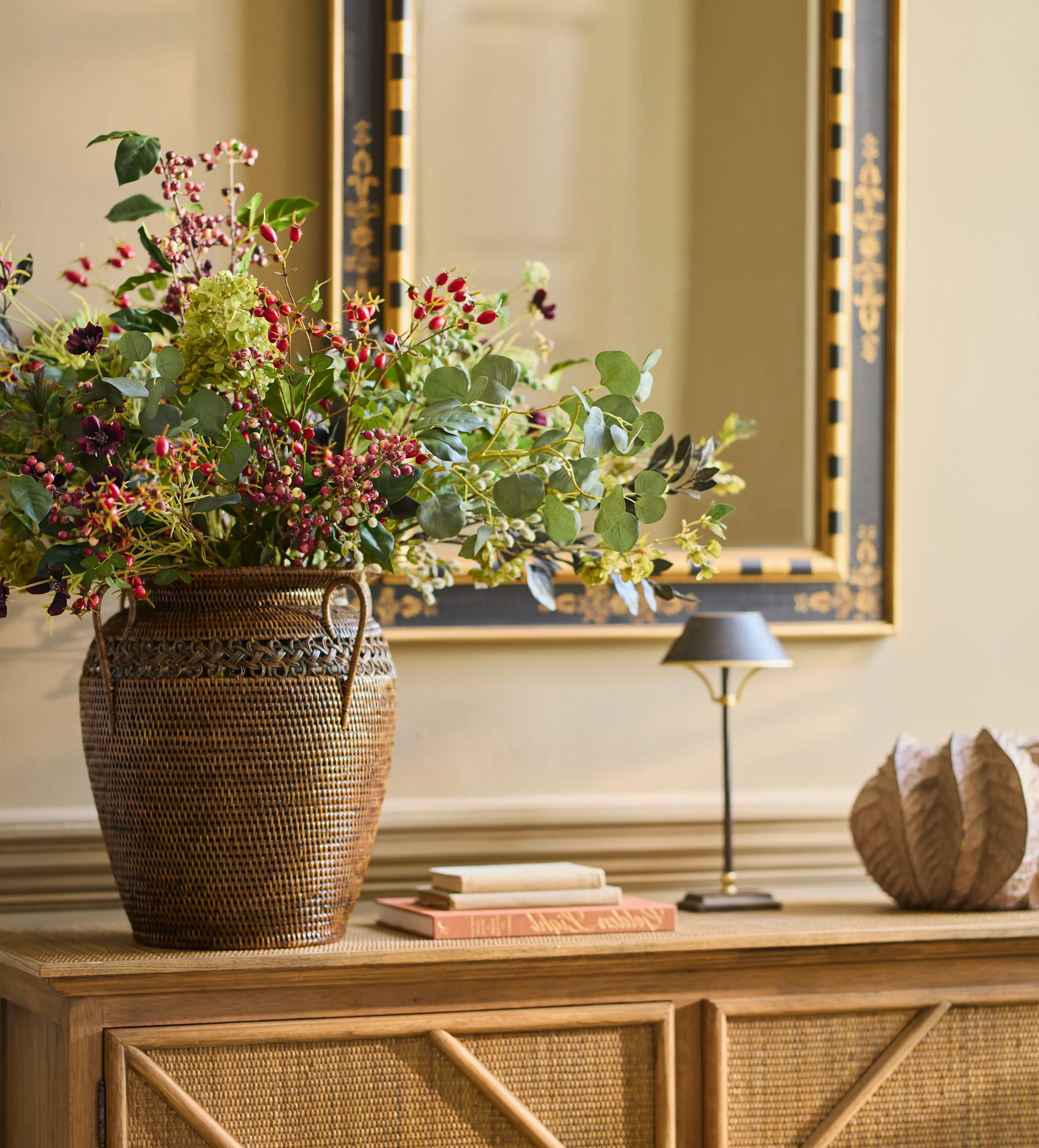 Indah Rattan Vase - Antique Brown by OKA