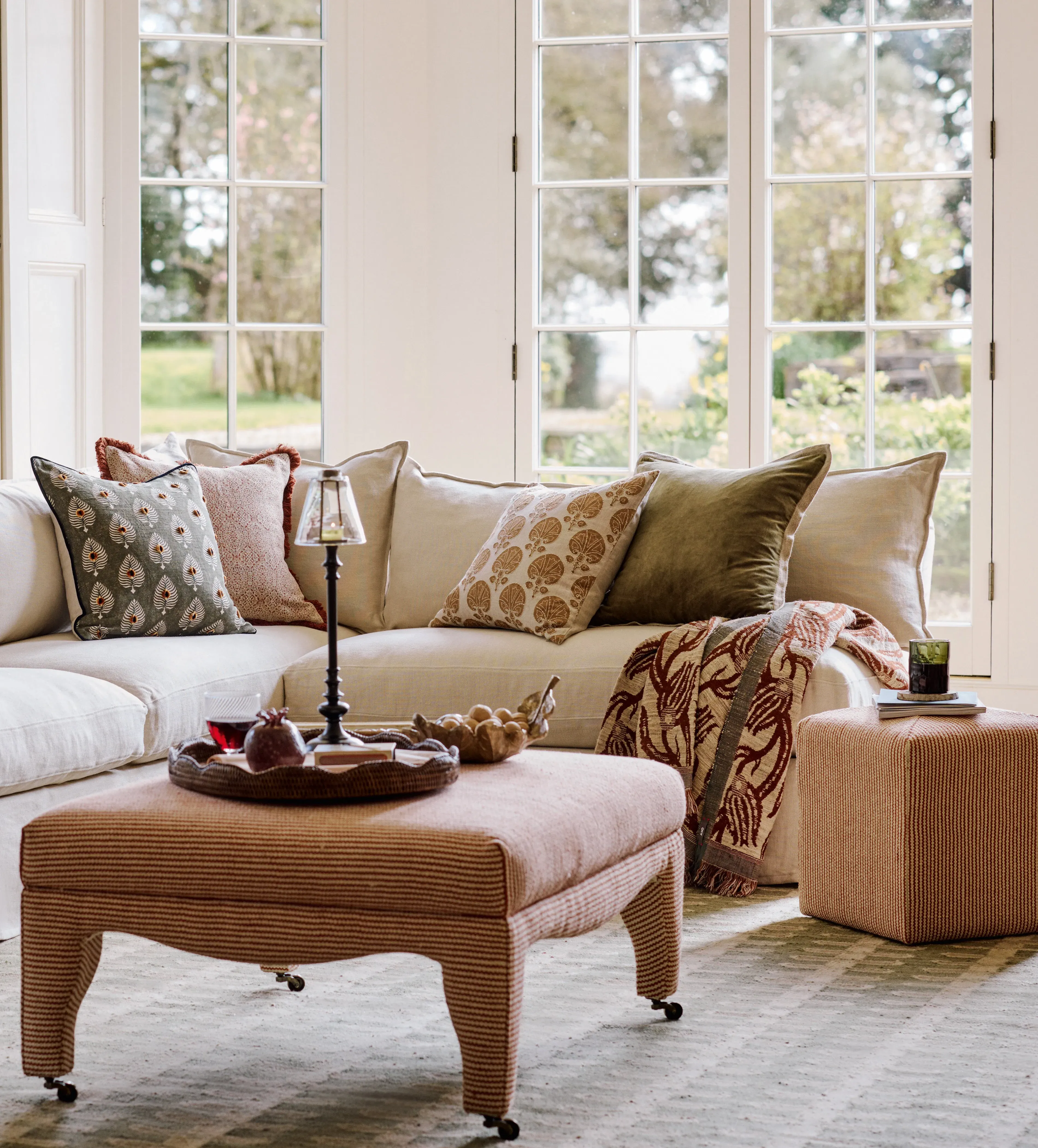Kabibi Shell Embroidered Cushion Cover - Ochre, Linen product
