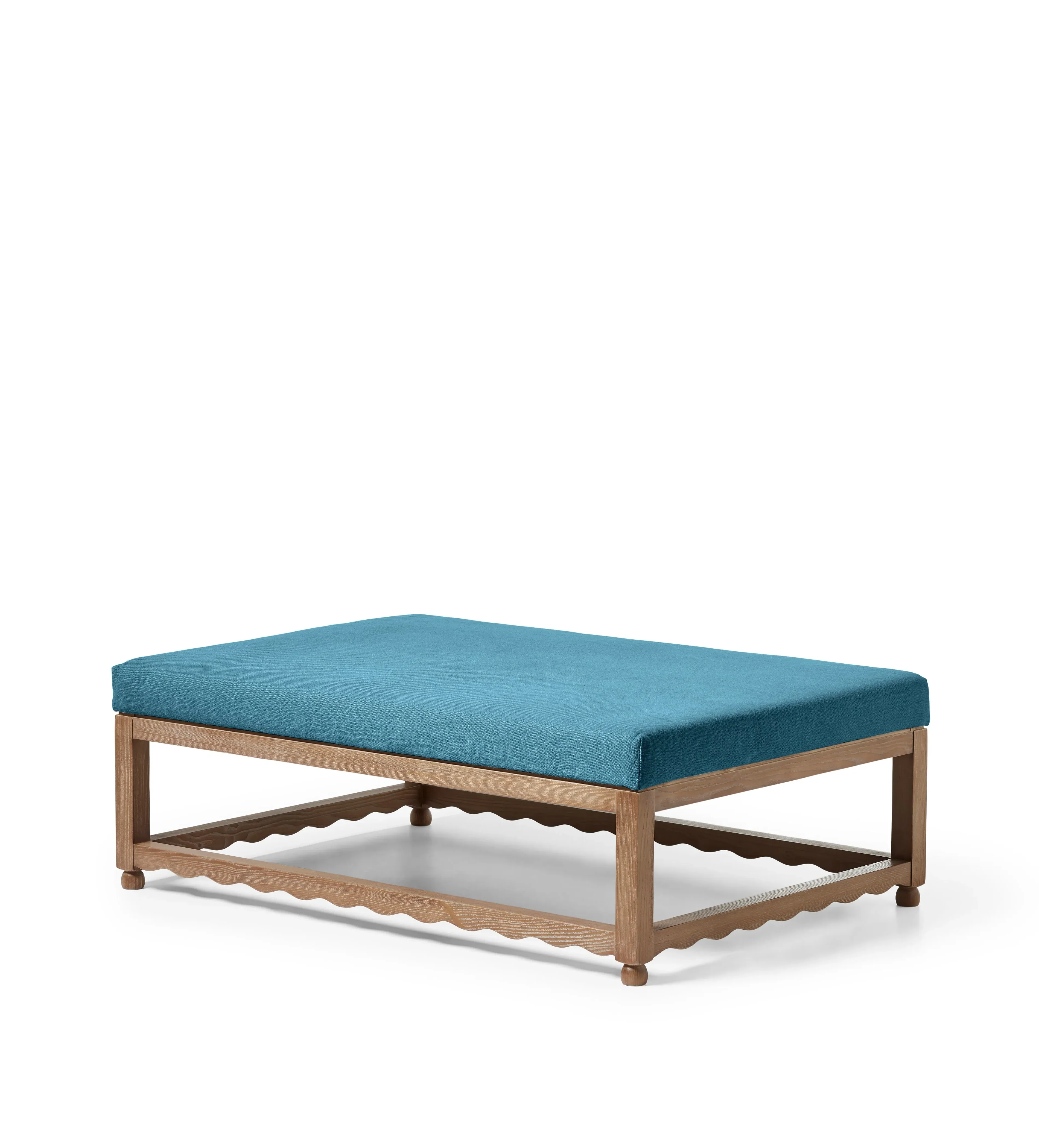 Kerensa Ottoman - Cerulean, Velvet alternate view