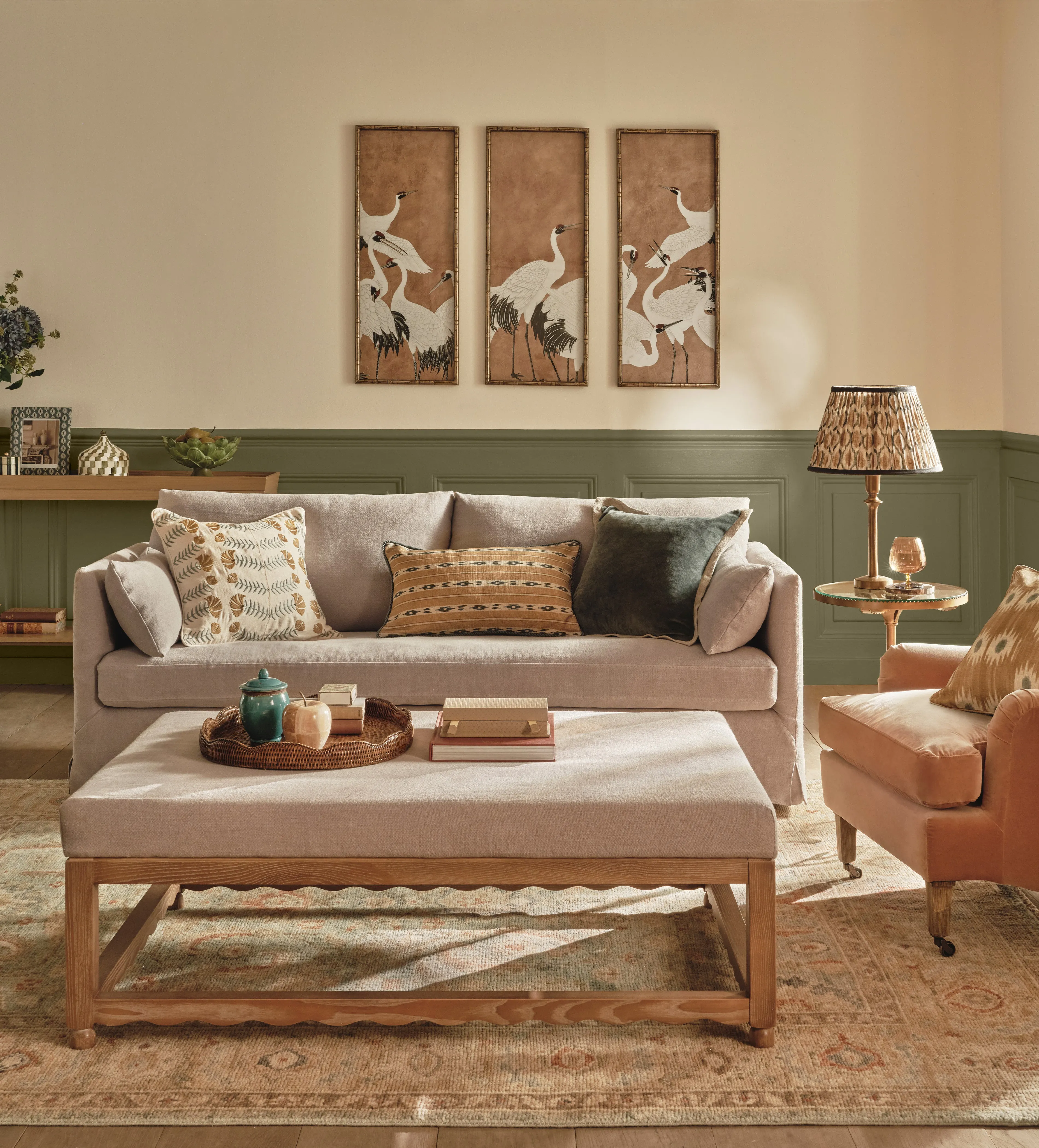 Kerensa Ottoman - Silver Grey, Linen product